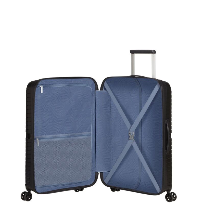 American Tourister Airconic 3-Piece Luggage Set - Durable Black Suitcases for Travel, Business Trips & Vacations | Carry-On, Check-In & Spinner Wheel Design