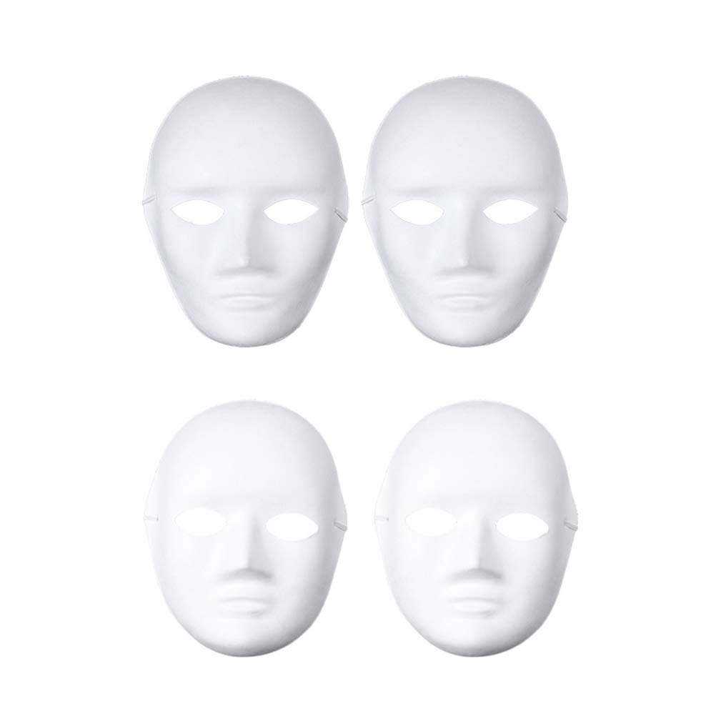 DIY White Paper Mask Blank - Hand Painted Plain Face Masks for Costume, Masquerade Party & Halloween - Creative Craft Project for Kids & Adults