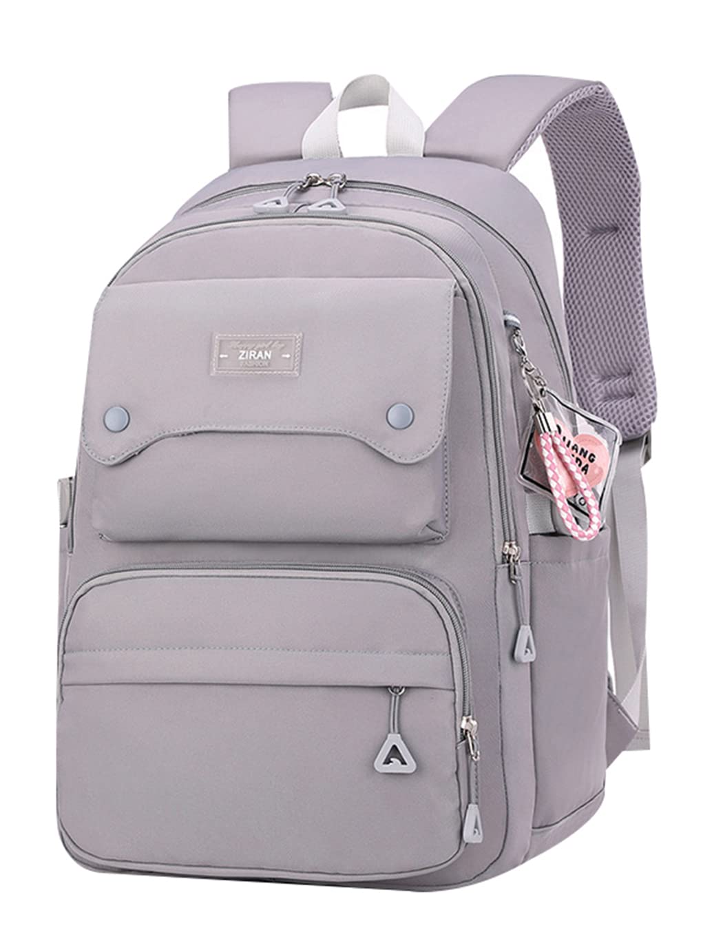 Stylish Teen Girls Casual Backpack for High School & College - 26L Lightweight Daypack with Laptop Compartment (Grey) - Perfect for School, Travel & Daily Use