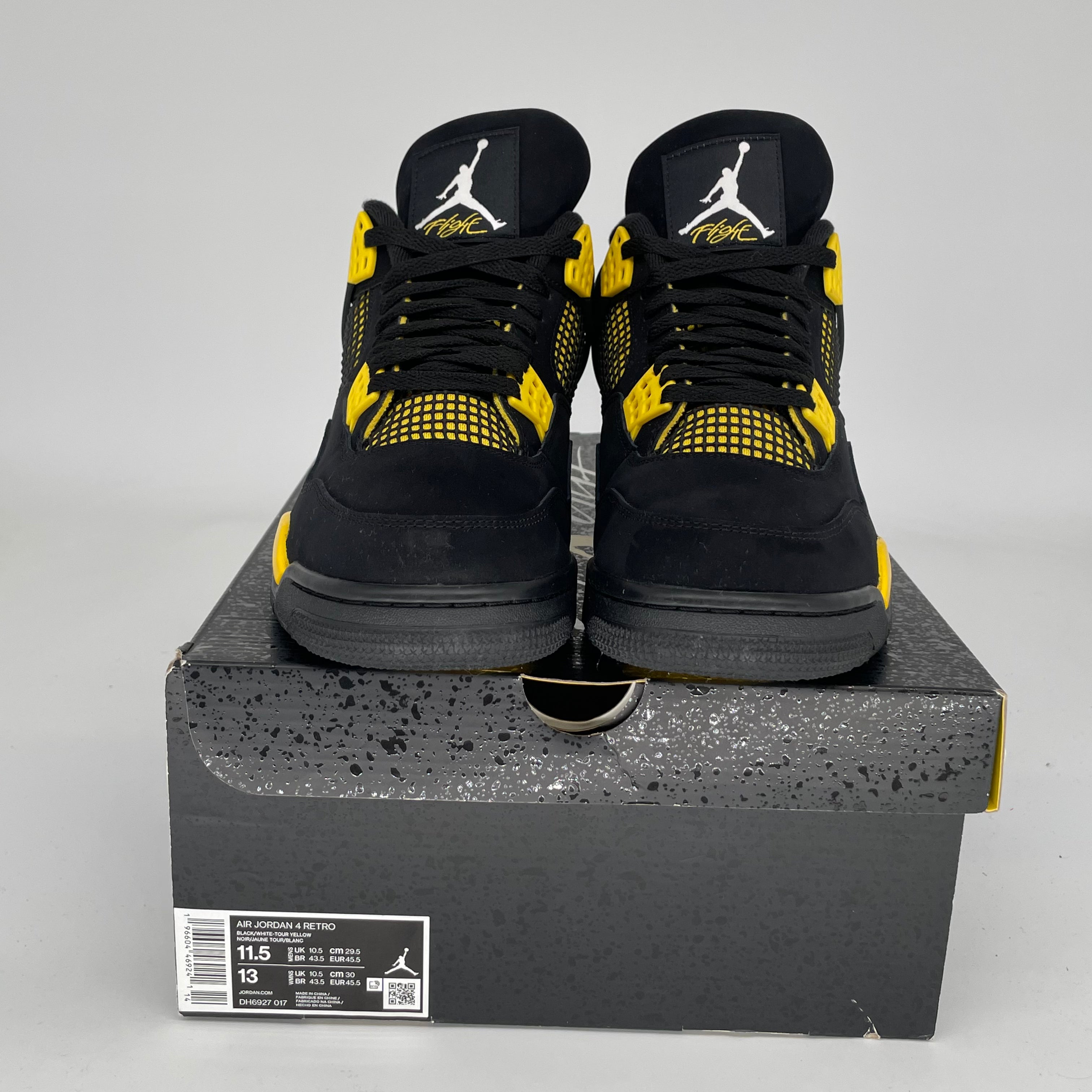 AIR JORDAN 4 THUNDER Retro Sneakers - Men's Size 11.5 (DH6927-017) | Basketball Shoes for Streetwear & Casual Outfits
