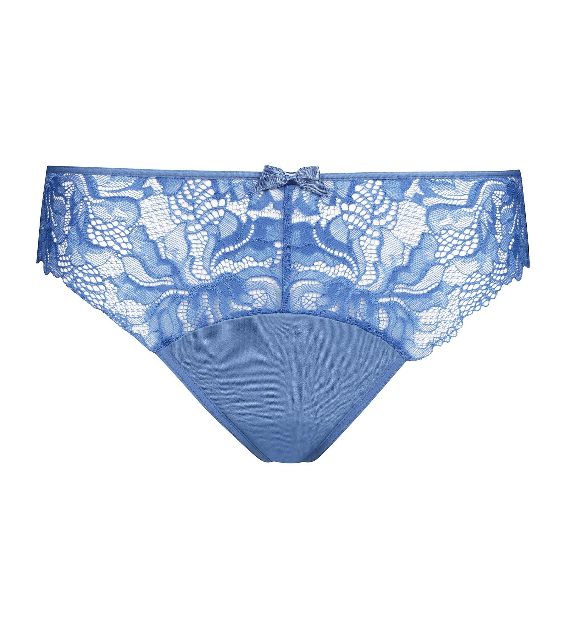 Blue Dim Generous Essentiel Women's Microfiber & Lace Culotte - Comfortable French Underwear for Everyday Wear & Special Occasions