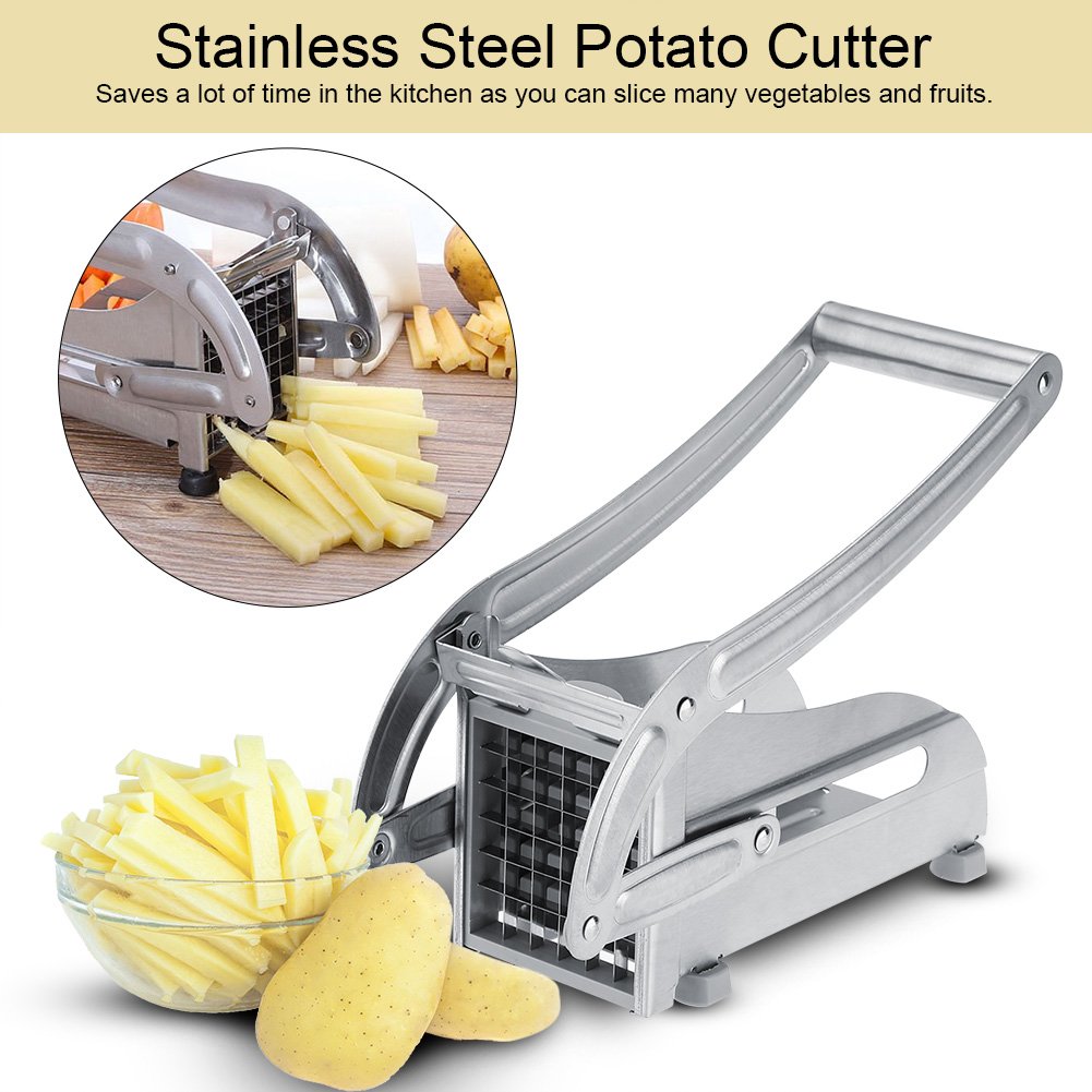 Premium Stainless Steel Potato Cutter - French Fry Maker & Vegetable Slicer for Perfect Homemade Fries, Chips | Durable Kitchen Tool for Potatoes, Carrots, Apples | Ideal for Meal Prep, Snacks, Parties & Restaurants