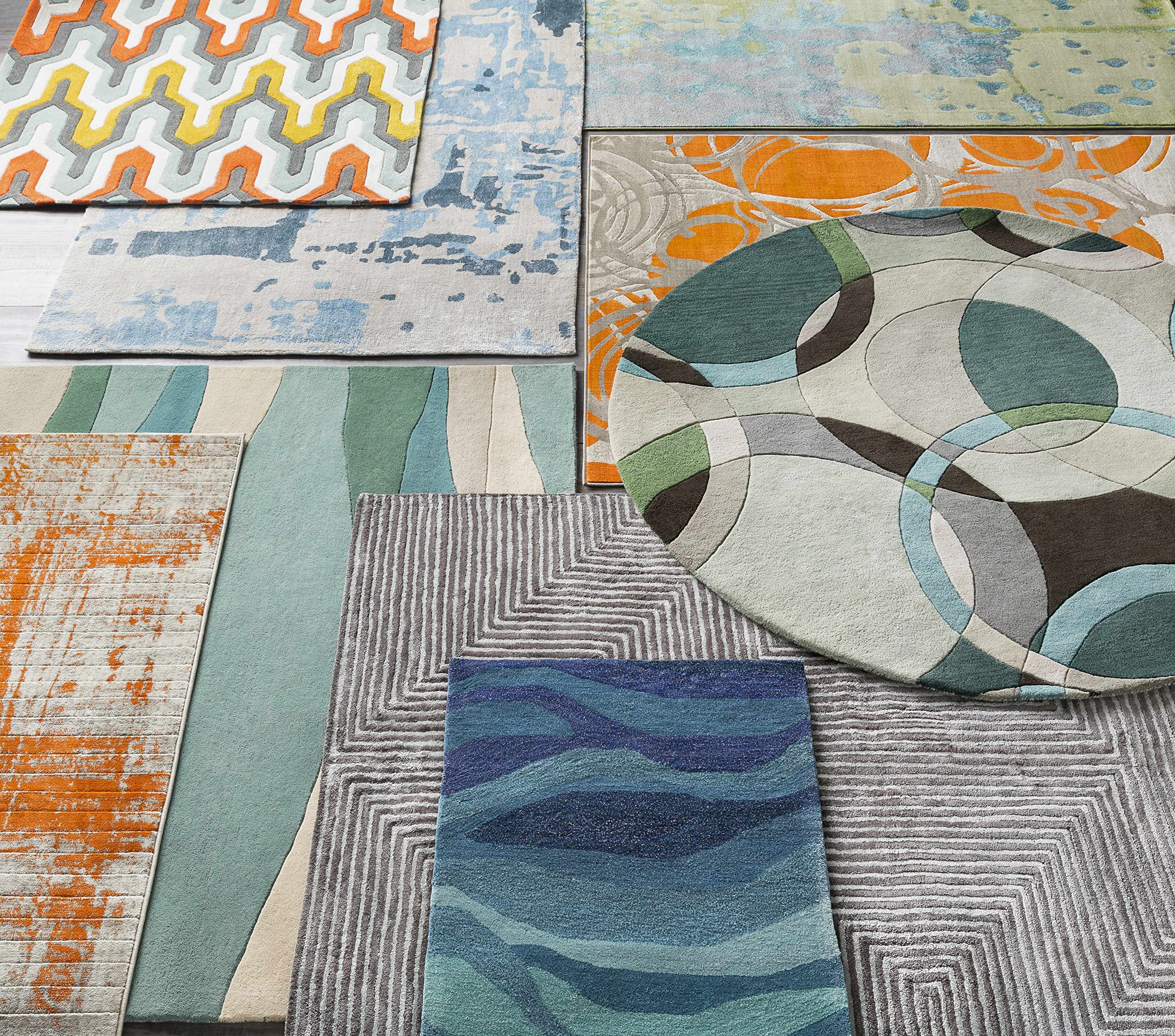 Modern Hauteloom Wyocena Wool Area Rug 8' x 11' - Soft Black & Blue Handwoven Rug for Living Room, Bedroom - Cozy Home Decor, Perfect for Family Gatherings & Relaxation