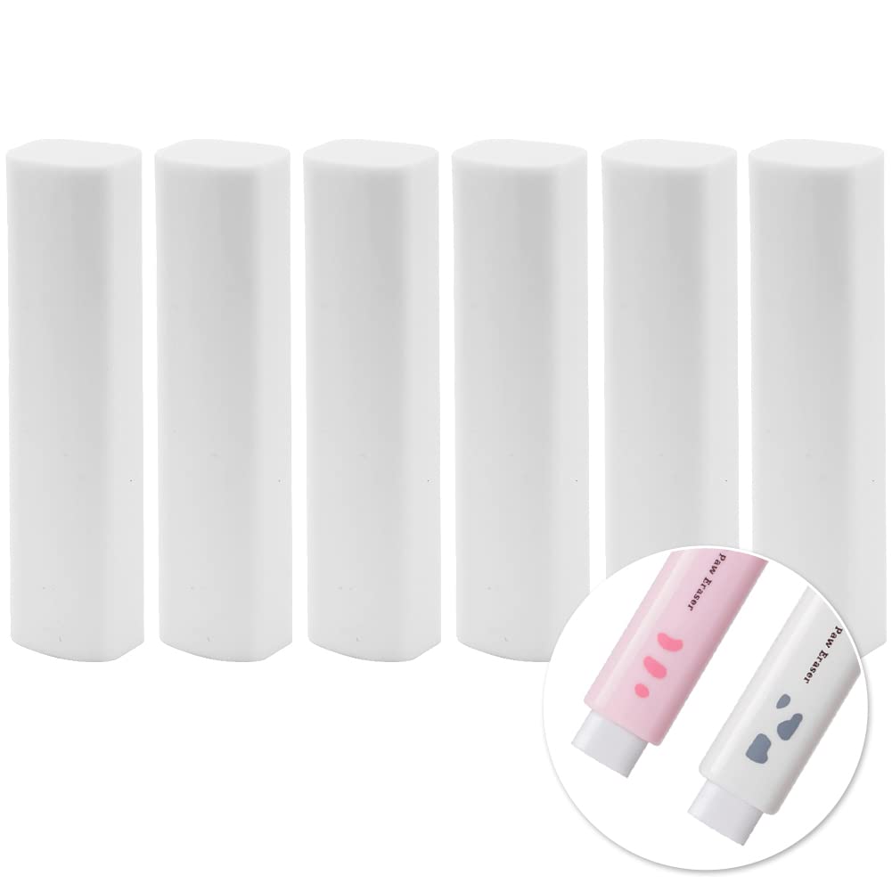 6-Pack Eraser Refills for Mechanical Pencils - Premium Replacement Erasers for Kids, School & Art Supplies - Perfect for Writing, Drawing & Classroom Use