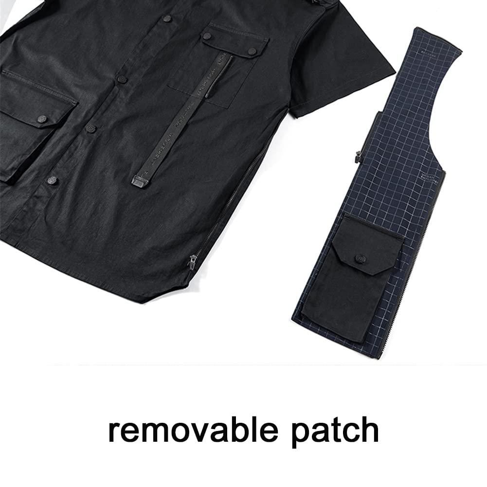 Men's Cargo Shirt Summer Short Sleeve Tactical Shirt - Breathable Techwear Streetwear for Outdoor Hiking, Urban Exploration & Casual Wear
