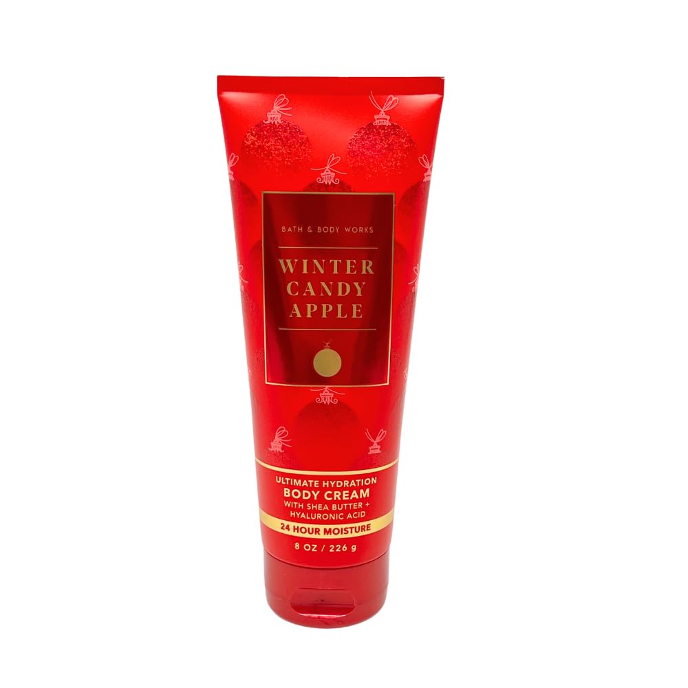 Bath & Body Works Winter Candy Apple 3-Piece Gift Set with Red Bow - Body Wash, Fragrance Mist & Body Cream - Full Size Holiday & Christmas Gifts for Women, Friends & Family - Perfect for Gifting, Self-Care & Home Fragrance