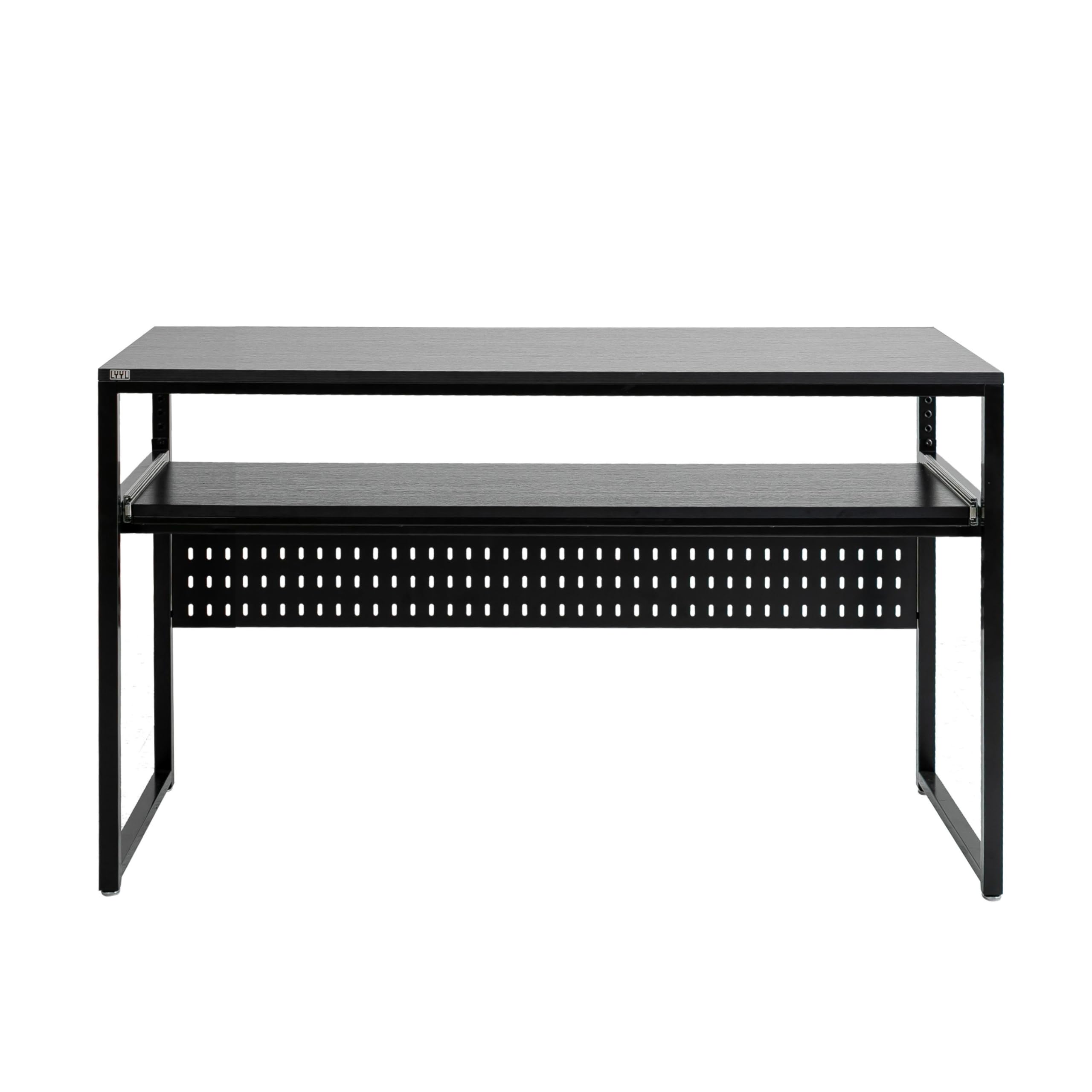 Professional Music Studio Desk with Keyboard Tray - Fits 88 & 61 Key Digital Pianos (Black) - Perfect for Home Recording Studios & Music Production Workspaces (Cable Tray & Speaker Stands Available Separately)