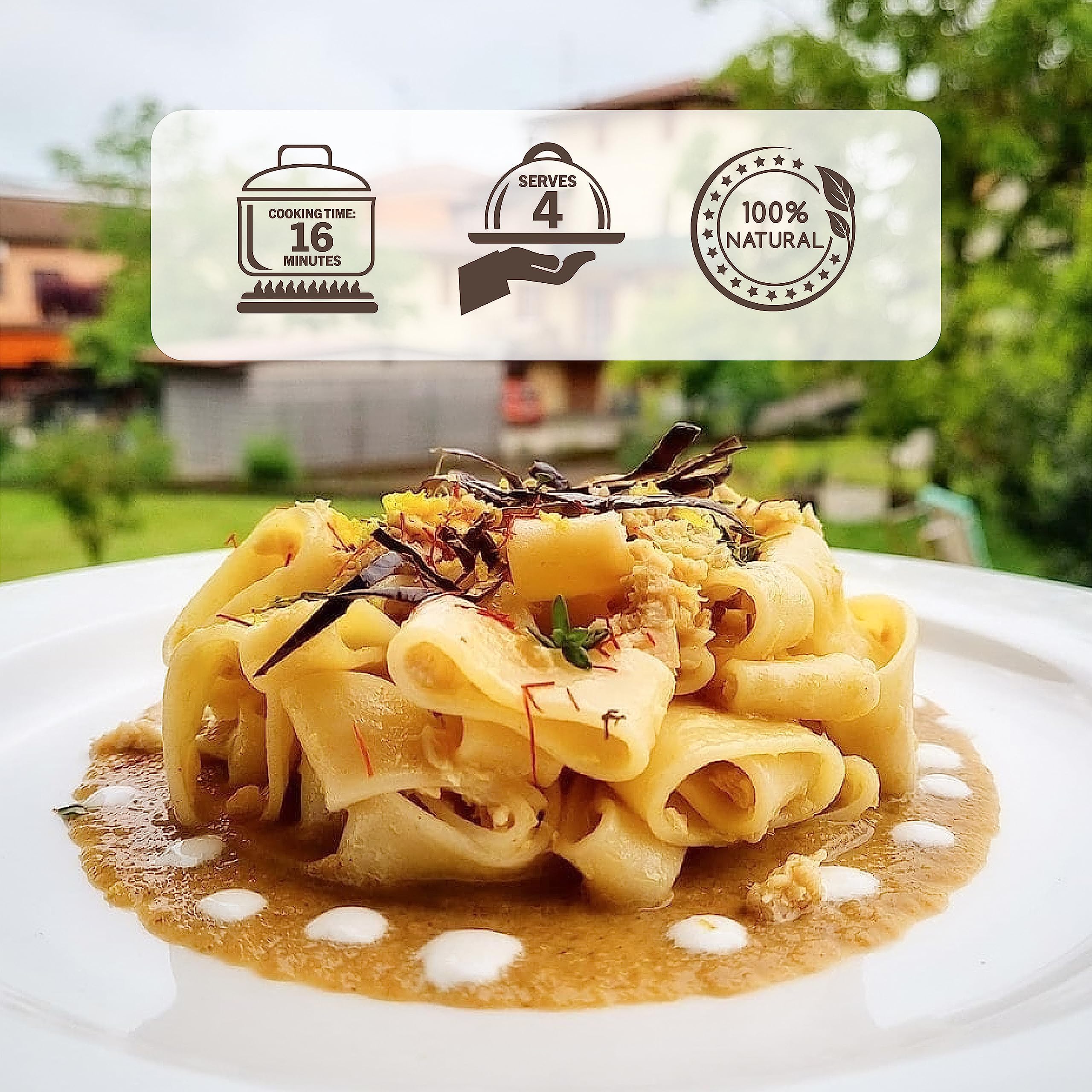 Organic Morelli Mezzi Paccheri Pasta - Gluten-Free Italian Gourmet Large Circle Pasta from Italy (Corn & Rice) - 8.8 oz (Pack of 2) - Perfect for Stuffing, Pasta Salads, and Authentic Italian Dishes