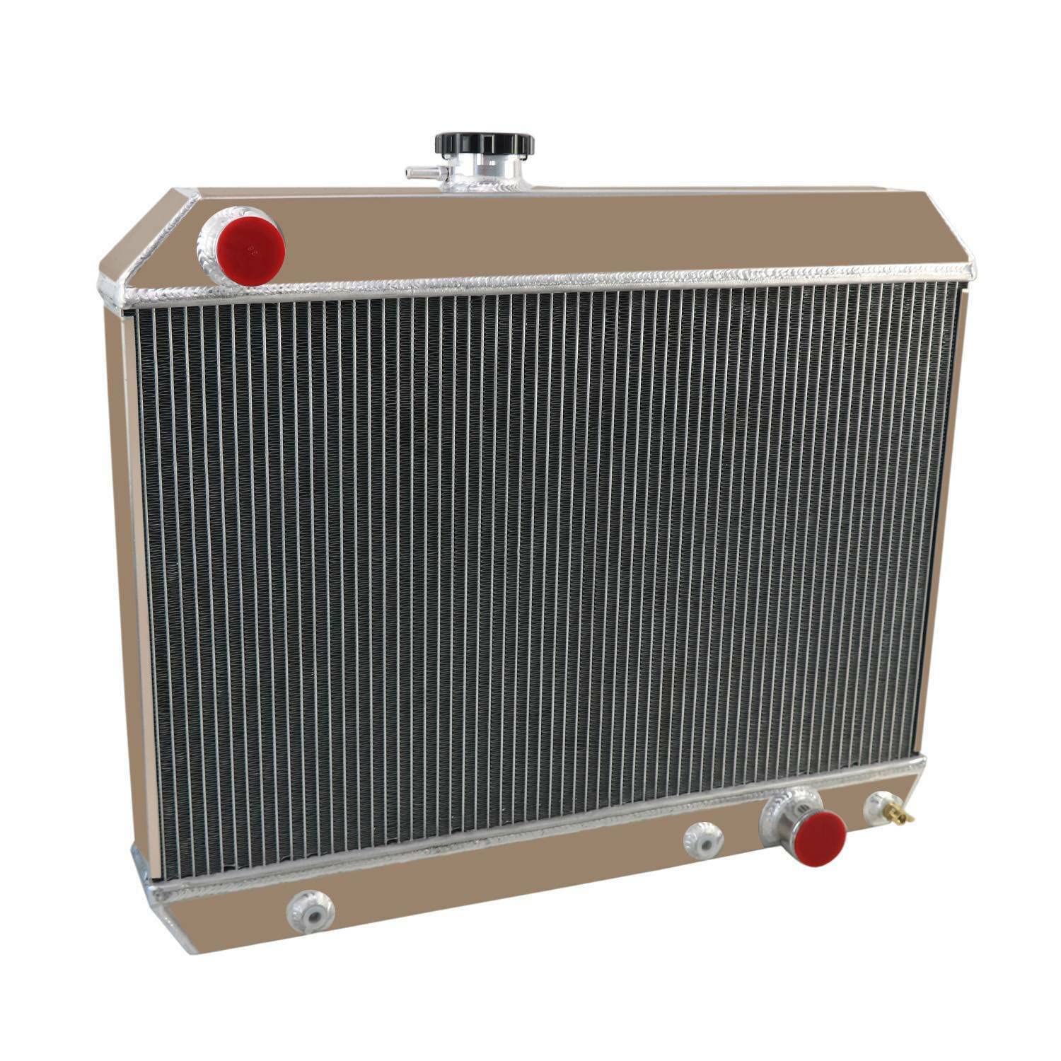 AlloyWorks 4-Row Full Aluminum Radiator with Shroud Fan & Relay Kit - Compatible with Pontiac LeMans, Tempest, GTO 5.3L V8 (1964-1967) - High-Performance Cooling Upgrade for Classic Muscle Cars & Hot Rods