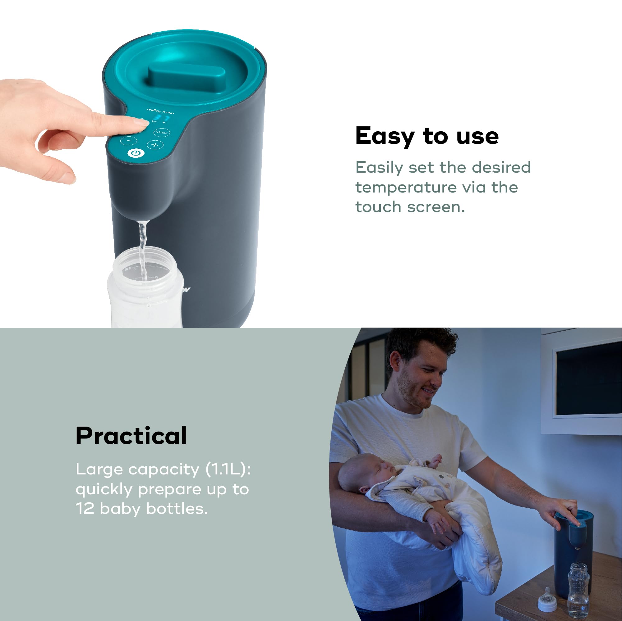 Babymoov Milky Now Instant Baby Bottle Maker - Fast Formula Prep for Newborns & Infants - Perfect for Night Feedings & Travel