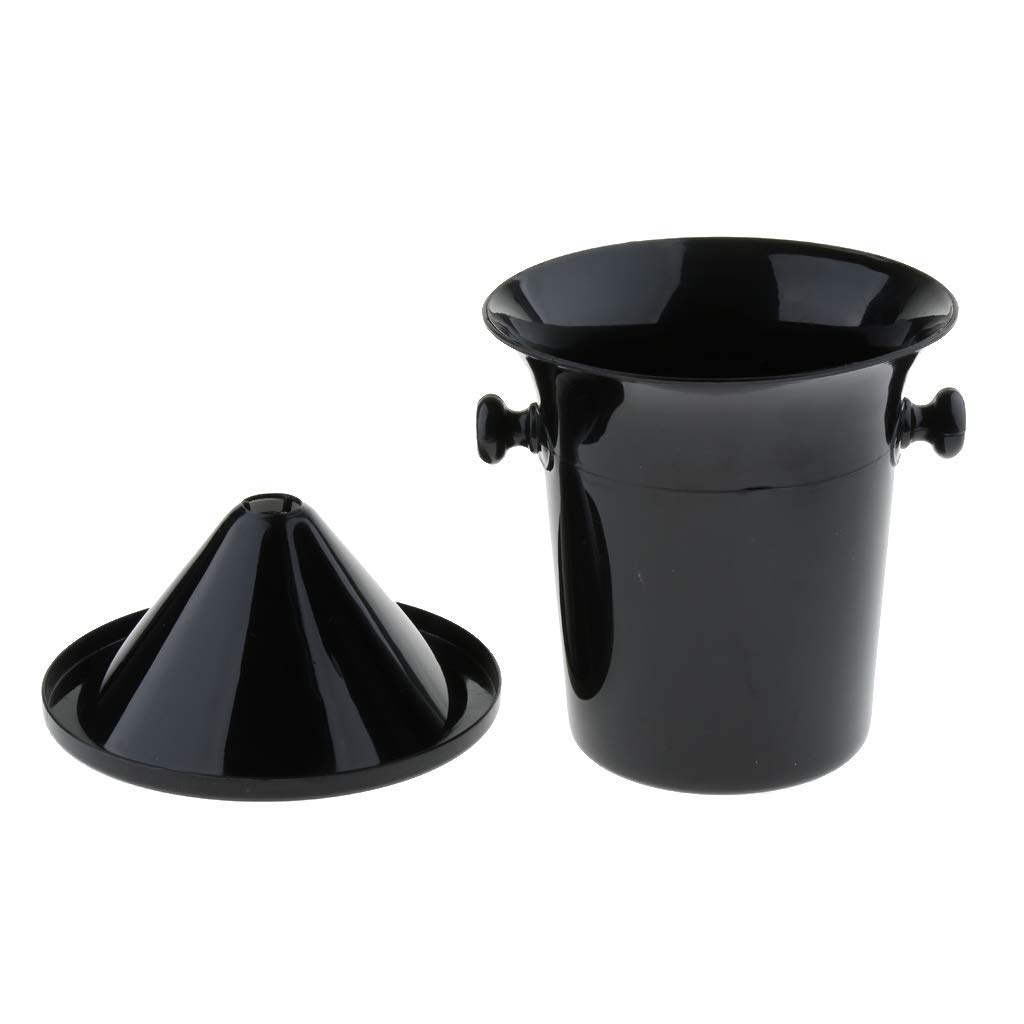 3-Piece Black Plastic Champagne Wine Spittoon Set - 3L Capacity with Funnel for Tastings, Events & Sommelier Use - Durable & Portable Wine Accessories