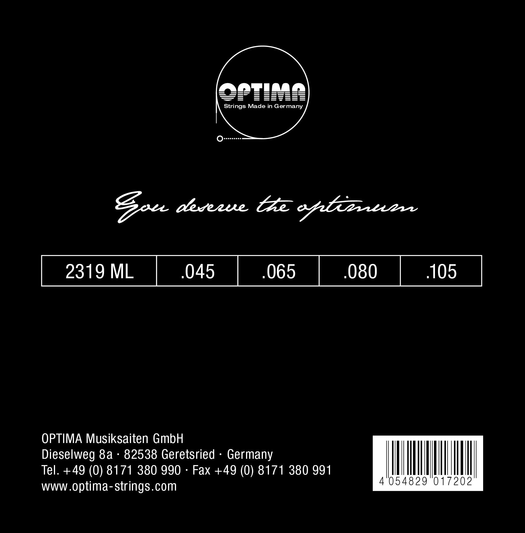 Optima 2319 LS Gold Bass Guitar Strings - Long Scale, Medium Light Gauge for Enhanced Tone & Playability | Perfect for Rock, Jazz & Studio Recording