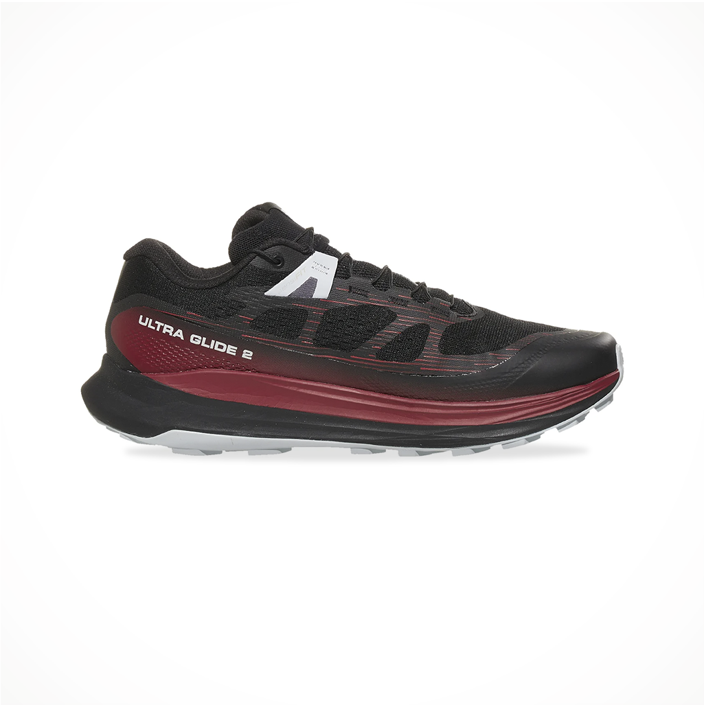 Salomon Ultra Glide 2 Trail Running Shoes for Men - Black/Biking Red/Pearl Blue - Size 9.5 D Medium - Lightweight & Cushioned for Hiking, Jogging & Outdoor Adventures