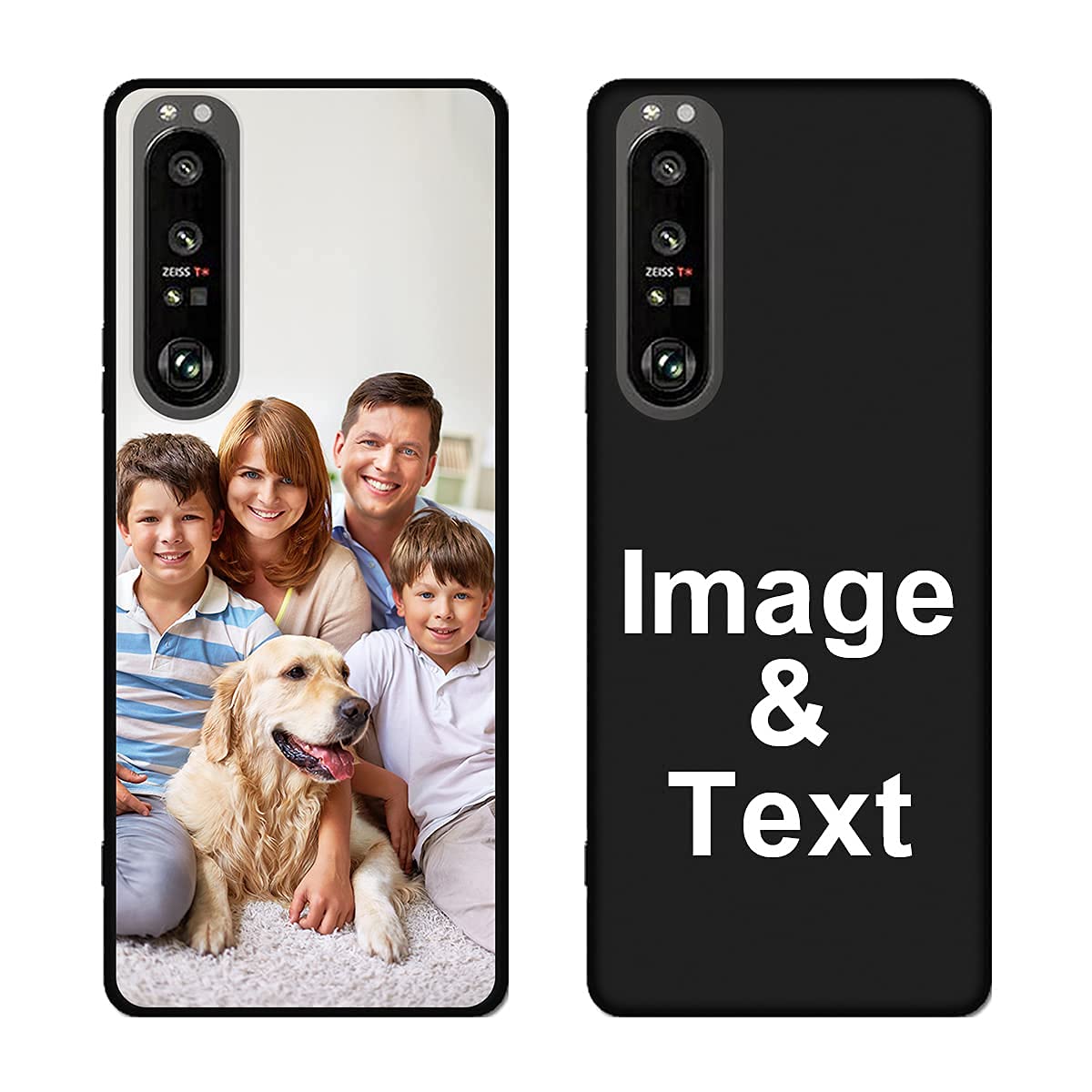 Customized Photo Case for Sony Xperia 1 III - Personalized Picture Phone Cover, Shockproof Silicone Case, Soft Candy Design - Perfect Christmas, Birthday & Thanksgiving Gift - Black Protective Phone Case for Everyday Use, Travel & Special Occasions