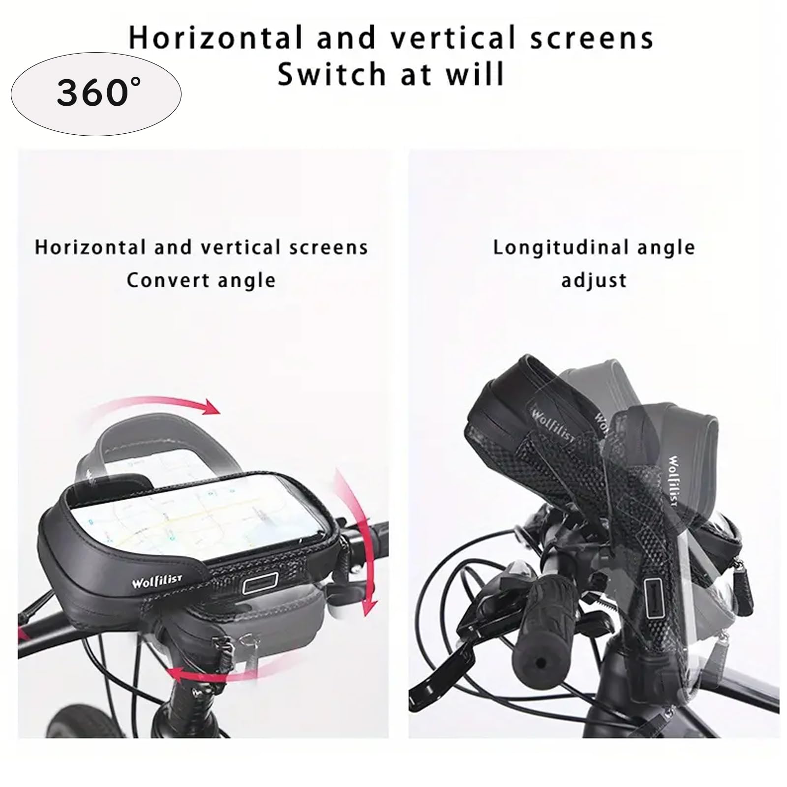 Waterproof EVA Bike Phone Holder - Top Tube Frame Bag with Rain Cover - Cycling Accessories for Men - Perfect for Commuting, Mountain Biking & Outdoor Adventures