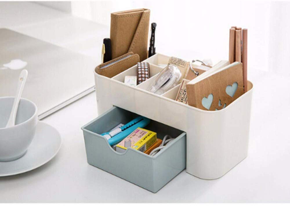 Mezon Plastic Cosmetic Storage Box with Drawers - Multi Color Makeup Organizer for Bathroom Vanity, Bedroom Dresser & Travel | Beauty Accessories Organization