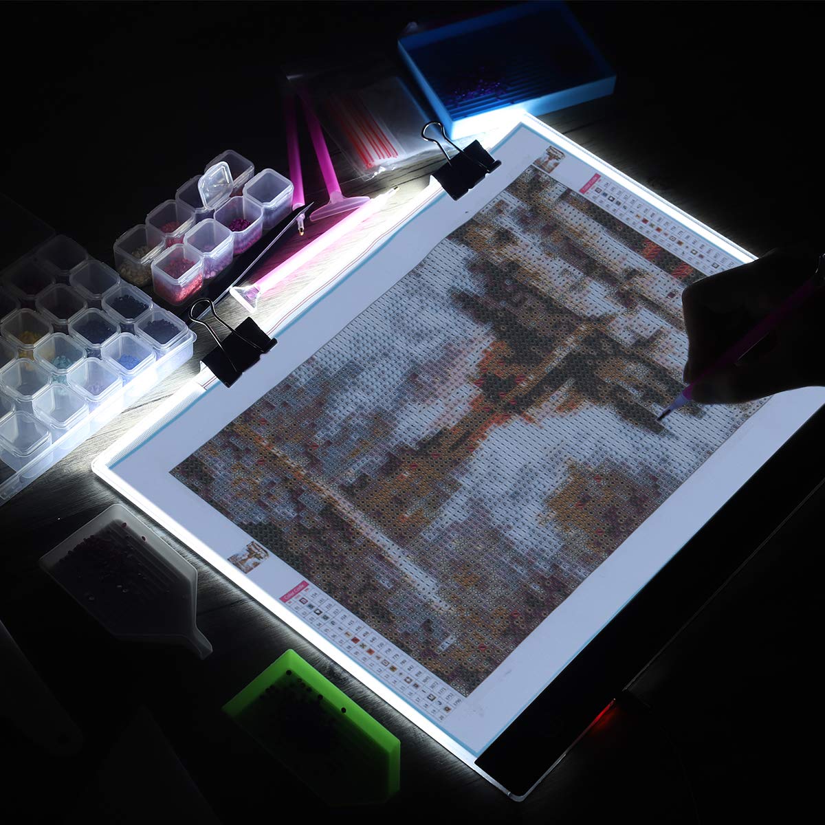 A2 Diamond Painting LED Light Pad Kit - Dimmable Tracing Light Table for DIY Art & Crafts, Perfect for 5D Full & Partial Drill Diamond Painting - Ideal for Home Decor, Gifts & Relaxation Therapy