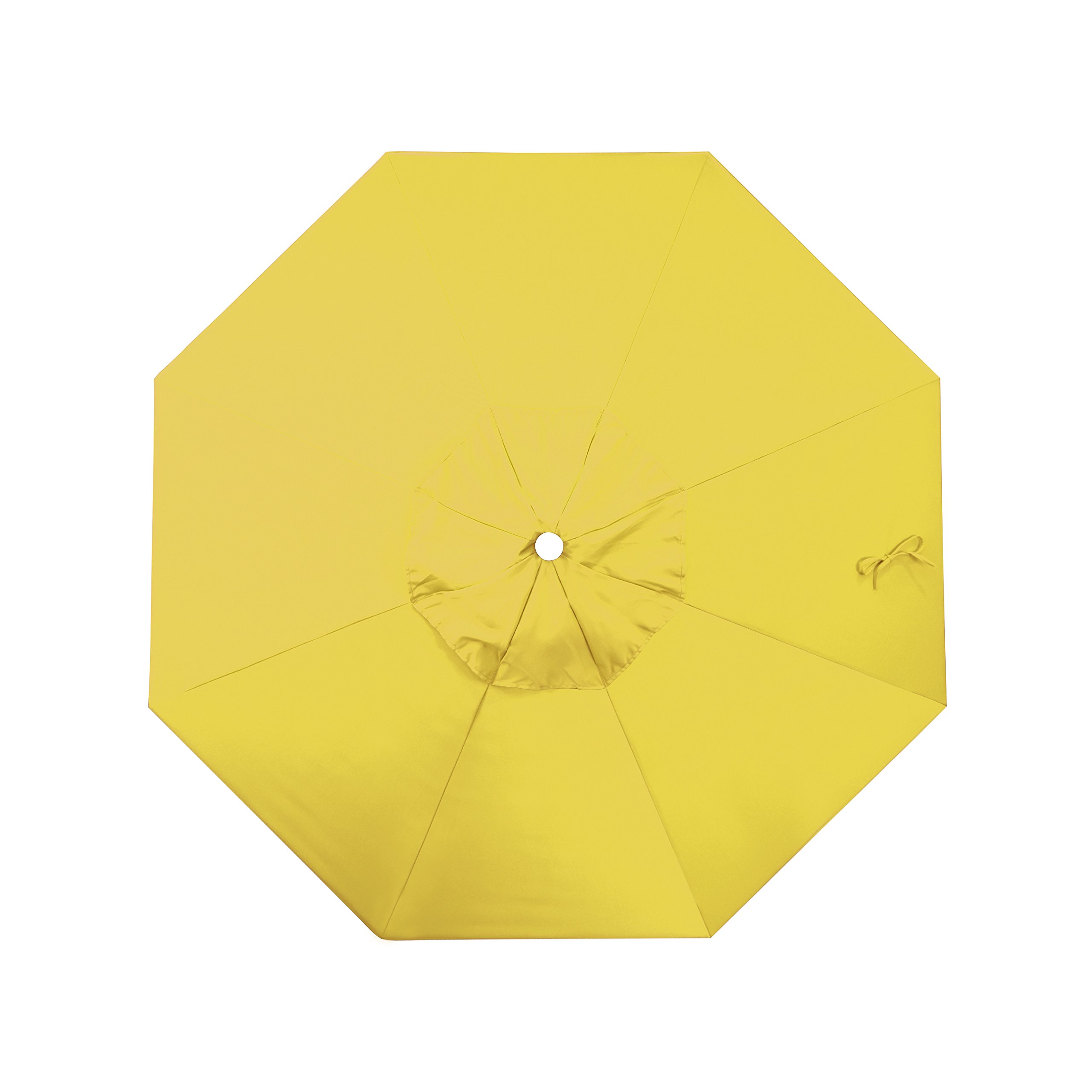 California 9' Round Patio Umbrella - Aluminum & Fiberglass Frame with Push-Button Open Mechanism - White Pole & Durable Olefin Lemon Fabric - Perfect for Poolside, Backyard, and Outdoor Dining Areas