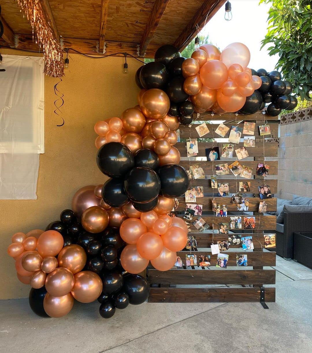 60Pcs 12 Inch Matte Black & Rose Gold Confetti Balloons Bulk - Elegant Latex Balloons for Birthday Party, Wedding, Bridal Shower, Anniversary & Prom Decorations - Perfect for Indoor/Outdoor Events & Photo Backdrops
