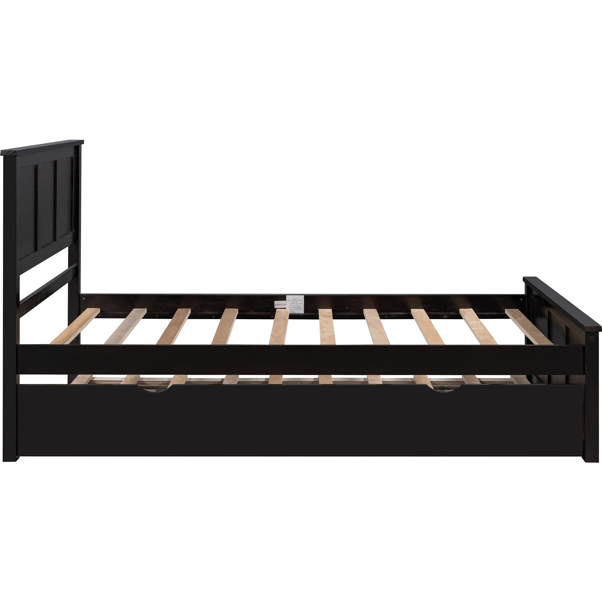 Harper & Bright Designs Twin Bed Frame with Trundle - Solid Wood Platform Bed with Headboard for Kids, Boys & Girls - Supports 400 lbs - Perfect for Small Bedrooms, Guest Rooms & Kids' Rooms