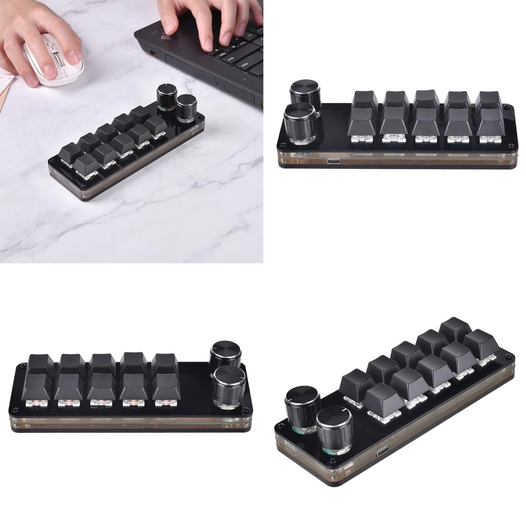 Xbiez 10-Key Macro Mechanical Keyboard with 2 Knobs - Hot Swappable Gaming Keypad for Programming & DIY (Perfect for Streamers, Coders & Gamers)