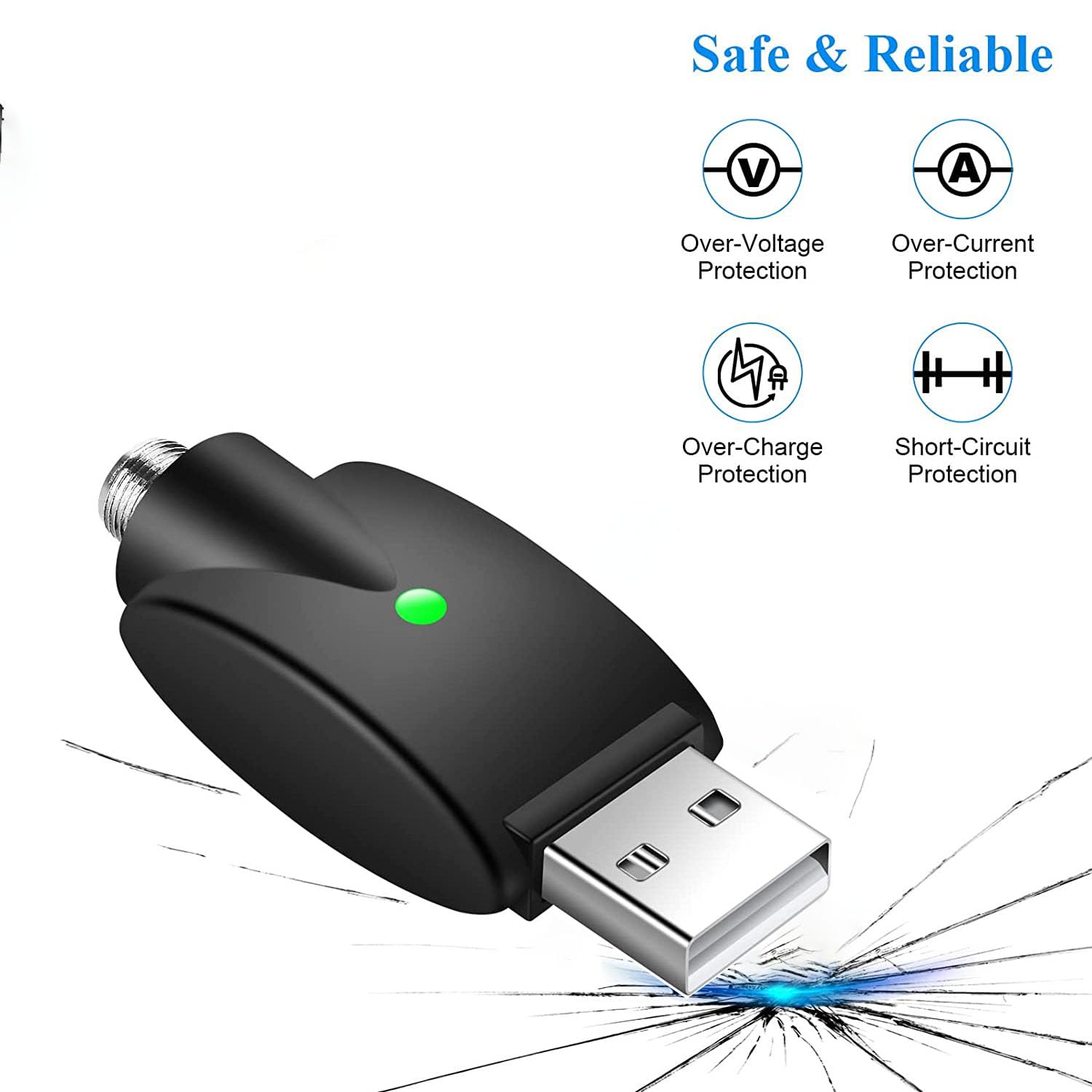 Smart USB Charger Adapter with LED Indicator - Fast Charging, Overcharge Protection - Perfect for Travel, Home & Office Use (2 Pack)