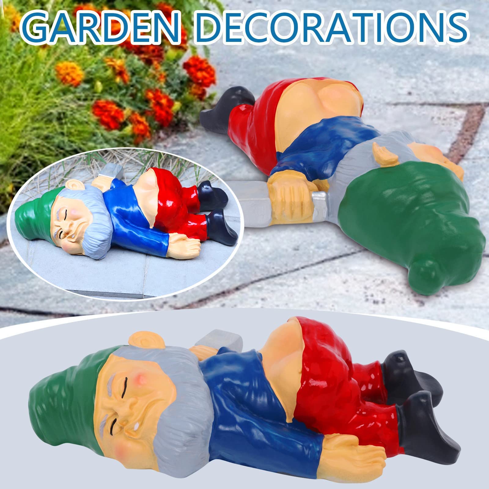 Tiezhimi Drunk Garden Statue - Cute Dwarf Figurine for Creative Home & Office Decoration (Red, One Size) | Perfect for Desktop, Shelf, or Gift Giving