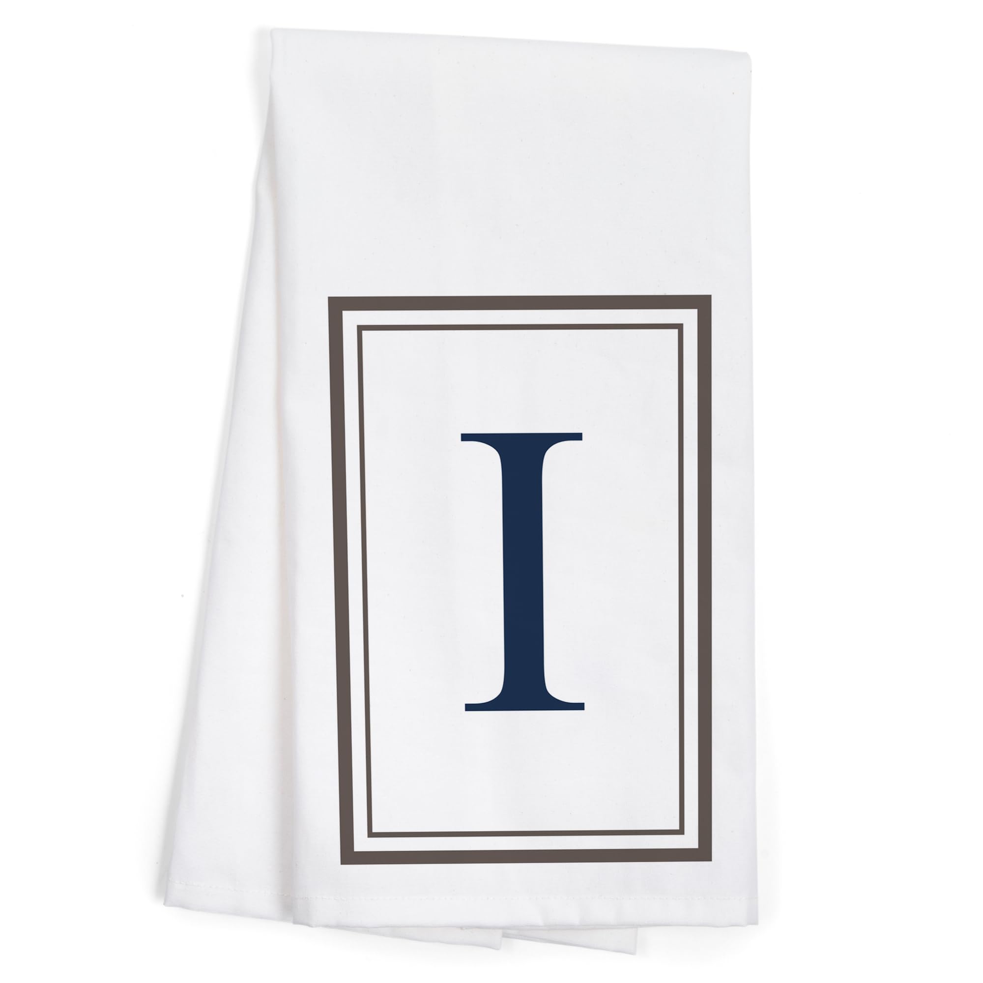 Lantern Press Monogram Cotton Tea Towel - Gray & Blue Decorative Hand Towel for Kitchen, Bathroom & Home Decor | Premium 100% Cotton Dish Towel for Drying Dishes, Gift Giving & Farmhouse Style