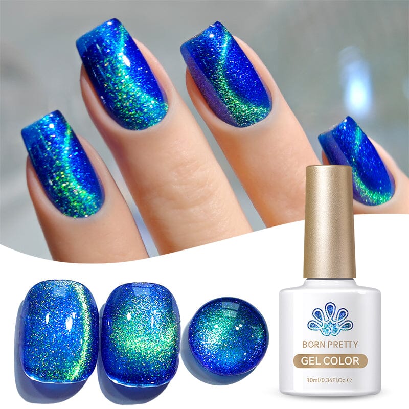 Blue Cat Magnetic Gel Nail Polish - 10ml Long Lasting UV LED Soak Off Polish for Nail Art & Manicures - Perfect for Home & Salon Use