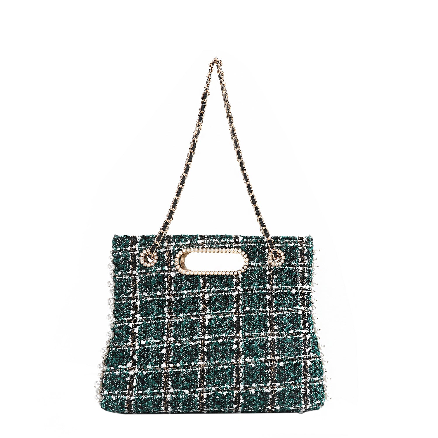 Stylish Tweed Clutch Bag for Women - Elegant Handbag for Parties, Weddings & Evening Events | Fashionable Small Purse with Shoulder Strap