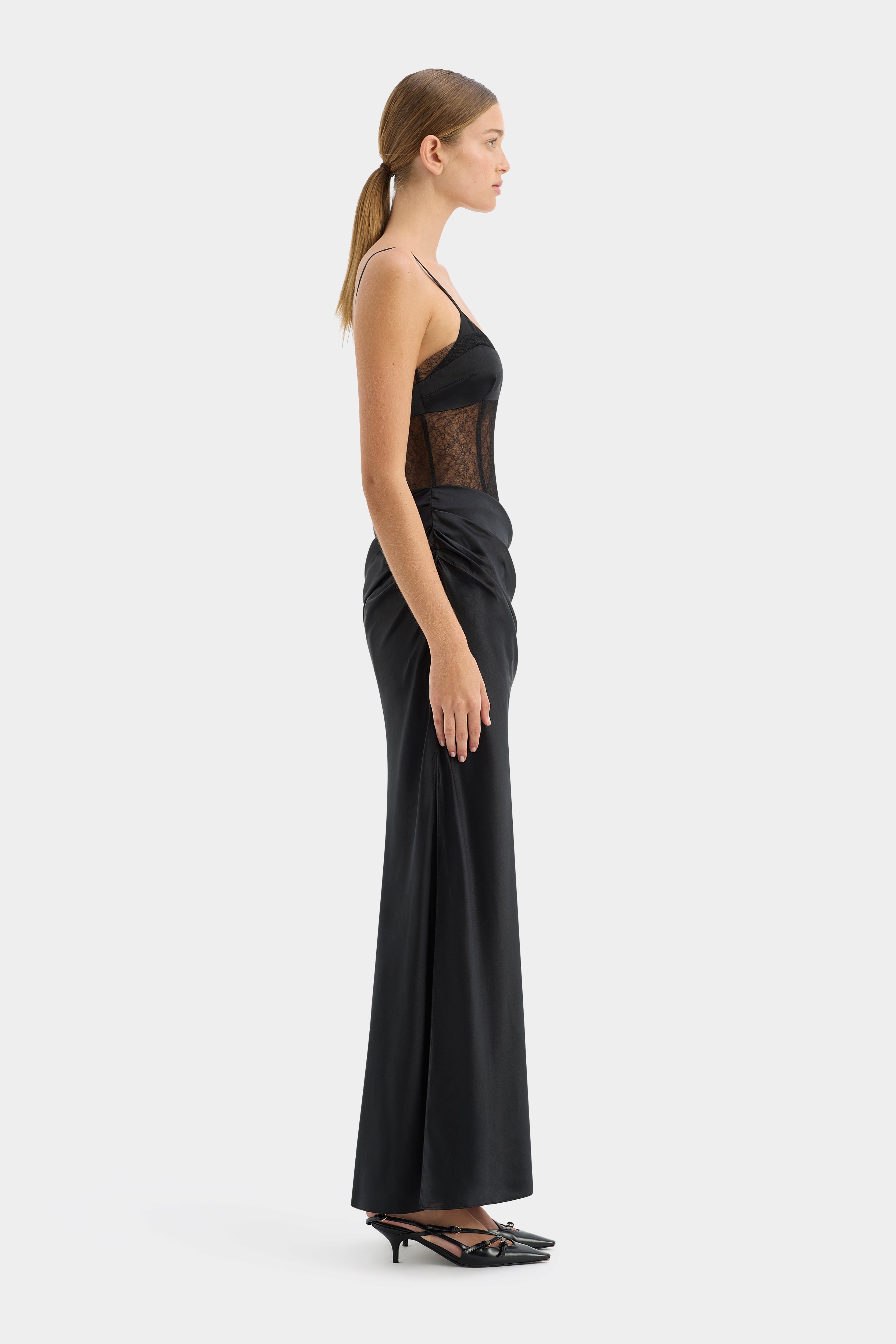 Elegant Dunya Draped Gown for Women - Formal Evening Gowns & Special Occasion Dresses - Perfect for Weddings, Galas, and Red Carpet Events