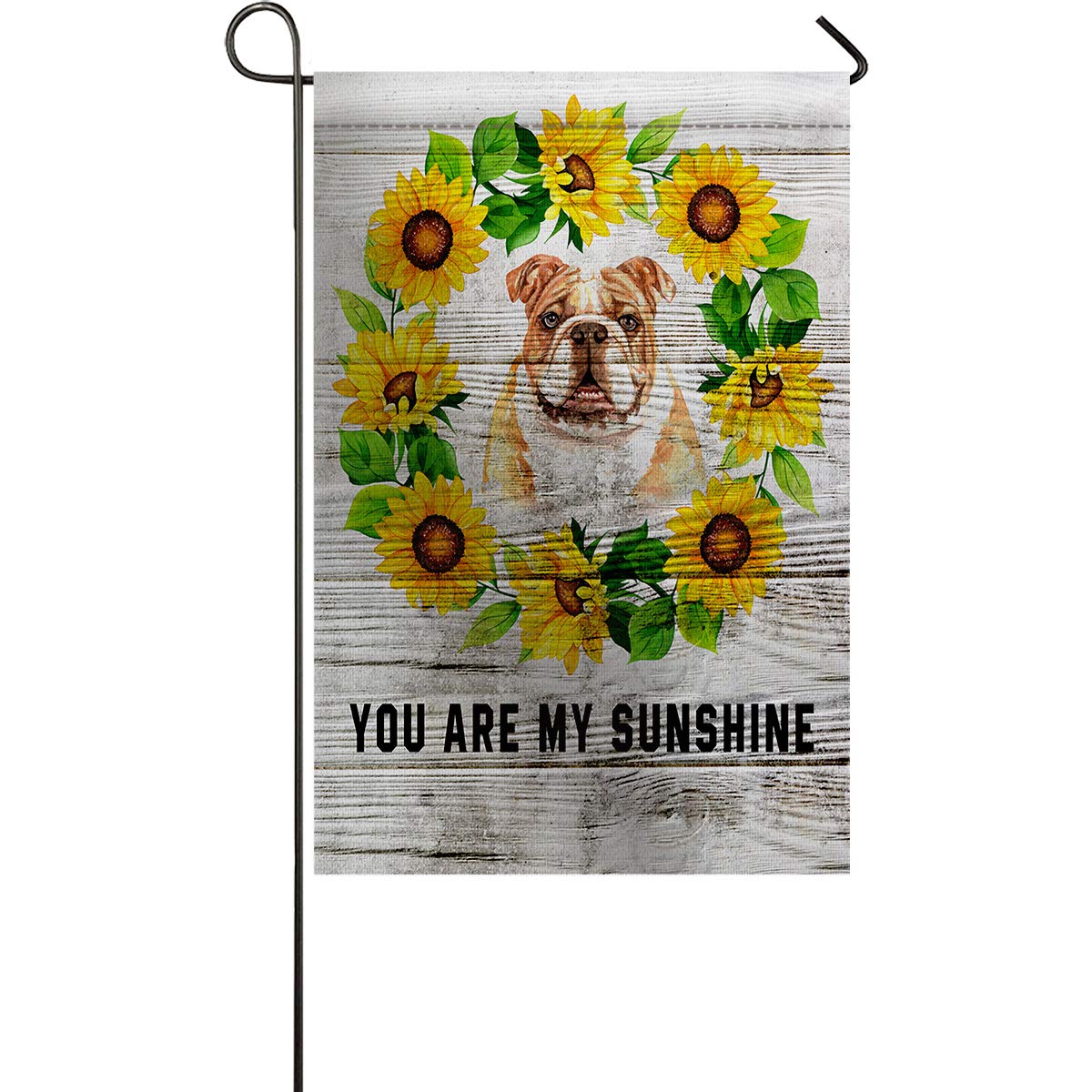 ZZSunfeel 28x40 Inch Double Sided Sunflower Wreath French Bulldog Garden Flag - Vertical House Flag with Wooden Board for Outdoor Yard, Patio, Party Decor, Home Decoration | Perfect for Seasonal Celebrations, Front Porch Display, and Garden Landscaping