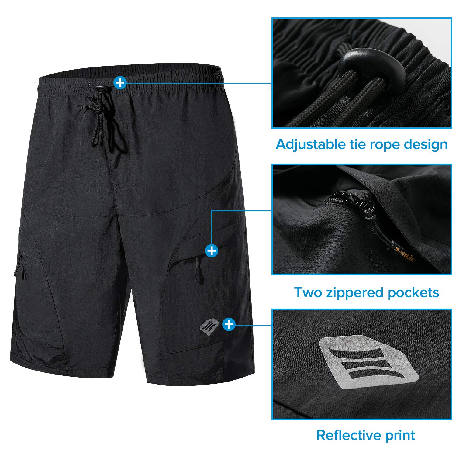 Santic Men's 3D Padded Mountain Bike Shorts - Lightweight Cycling MTB Shorts with Breathable Fabric for Comfort & Performance - Perfect for Trail Riding, Commuting & Outdoor Adventures