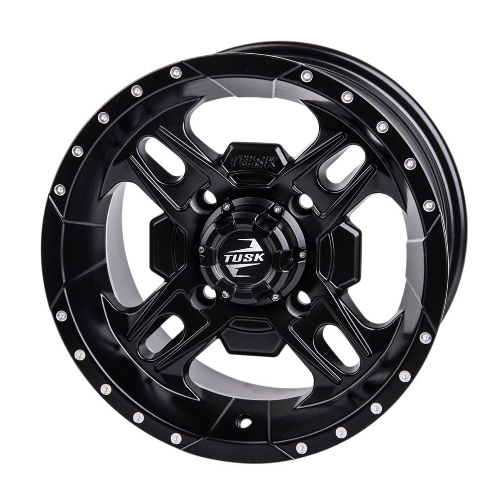 4/137 Tusk Beartooth 14x7 4.0 + 3.0 Matte Black ATV Wheels for CAN-AM Commander 2014-2015 - Durable Off-Road Wheels for Mud, Trail & Adventure Riding