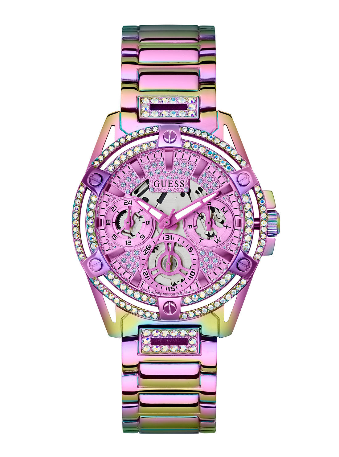 Elegant Iridescent Crystal Queen Watch for Women - Luxury Fashion Accessory for Parties, Weddings & Special Occasions