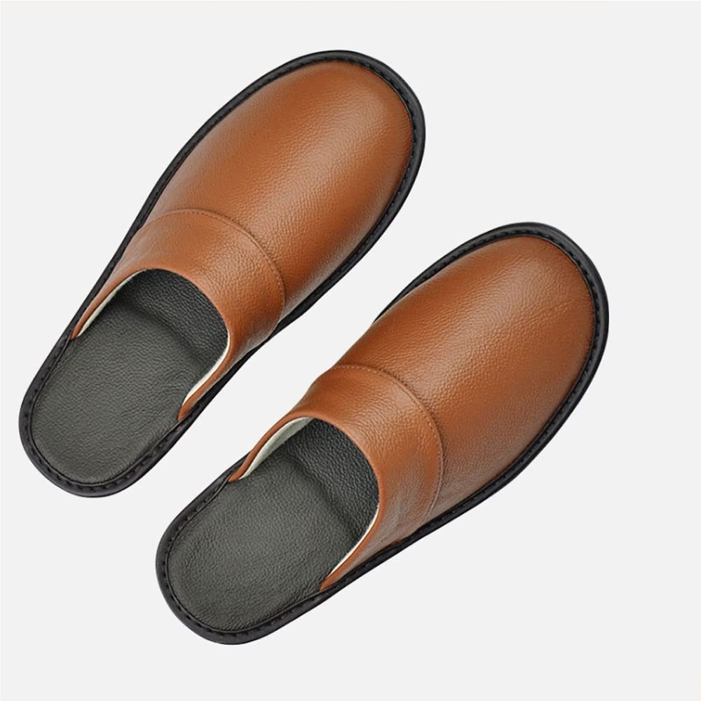 Premium Genuine Cowhide House Slippers for Men & Women - Ultra Soft Indoor Comfort Slippers with Non-Slip Sole - Cozy Winter Home Footwear for Couples (Size 44/45, Color C) - Perfect for Lounging, Relaxing & Keeping Feet Warm in Cold Weather