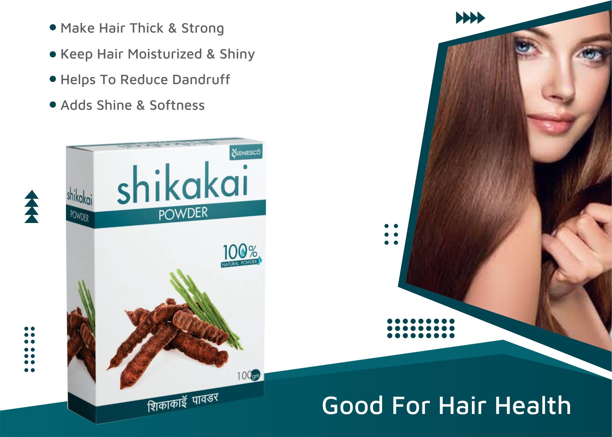 Senesco 100% Pure & Natural Shikakai Powder for Hair Care - 500g (Pack of 5) | Ayurvedic Hair Conditioner & Cleanser for Stronger, Healthier Hair | Perfect for DIY Hair Masks & Natural Shampoo