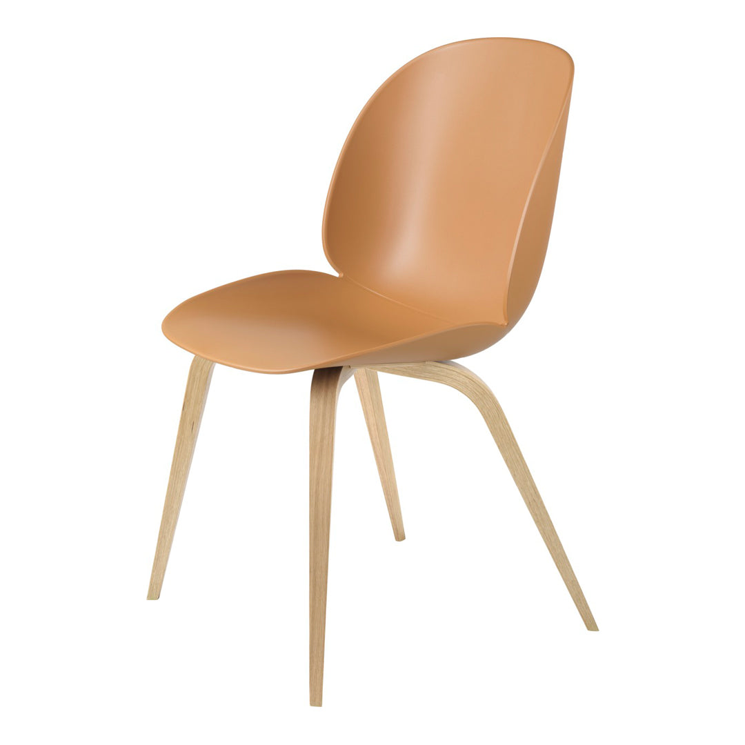 Modern Beetle Dining Chair with Solid Wood Base - Unupholstered Minimalist Design for Kitchen, Dining Room & Home Office