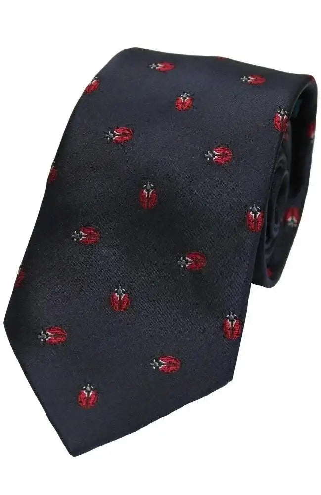 LA Smith Country & Hobby Ladybird Silk Neckties for Men - Elegant Formal Wear for Business, Weddings & Special Occasions