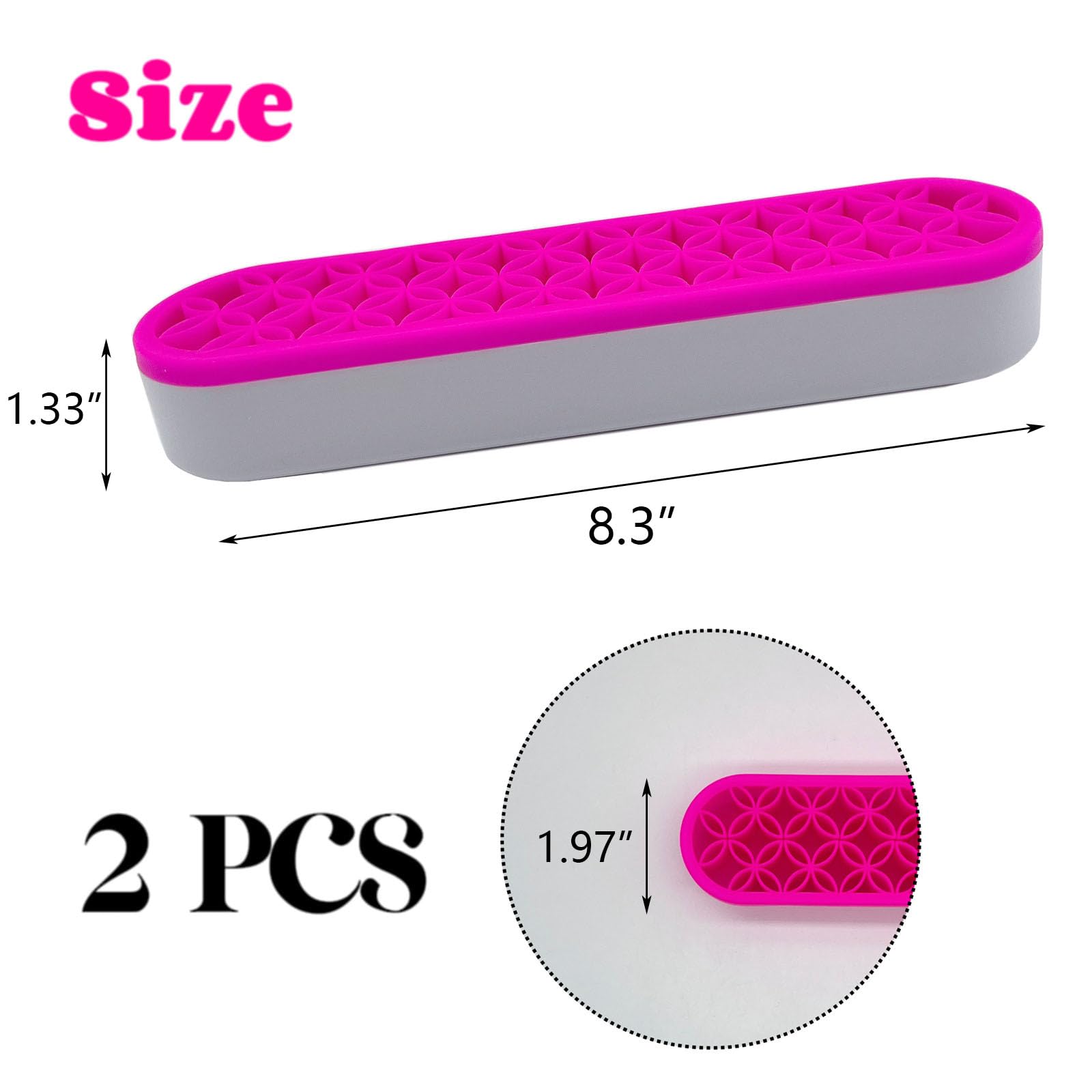 2-Pack Pink Silicone Makeup Brush Holder & Cosmetic Organizer - Waterproof Desktop Storage Box for Brushes, Lipsticks, Eyeliners | Perfect for Vanity, Bathroom, Travel & Makeup Artist Kit