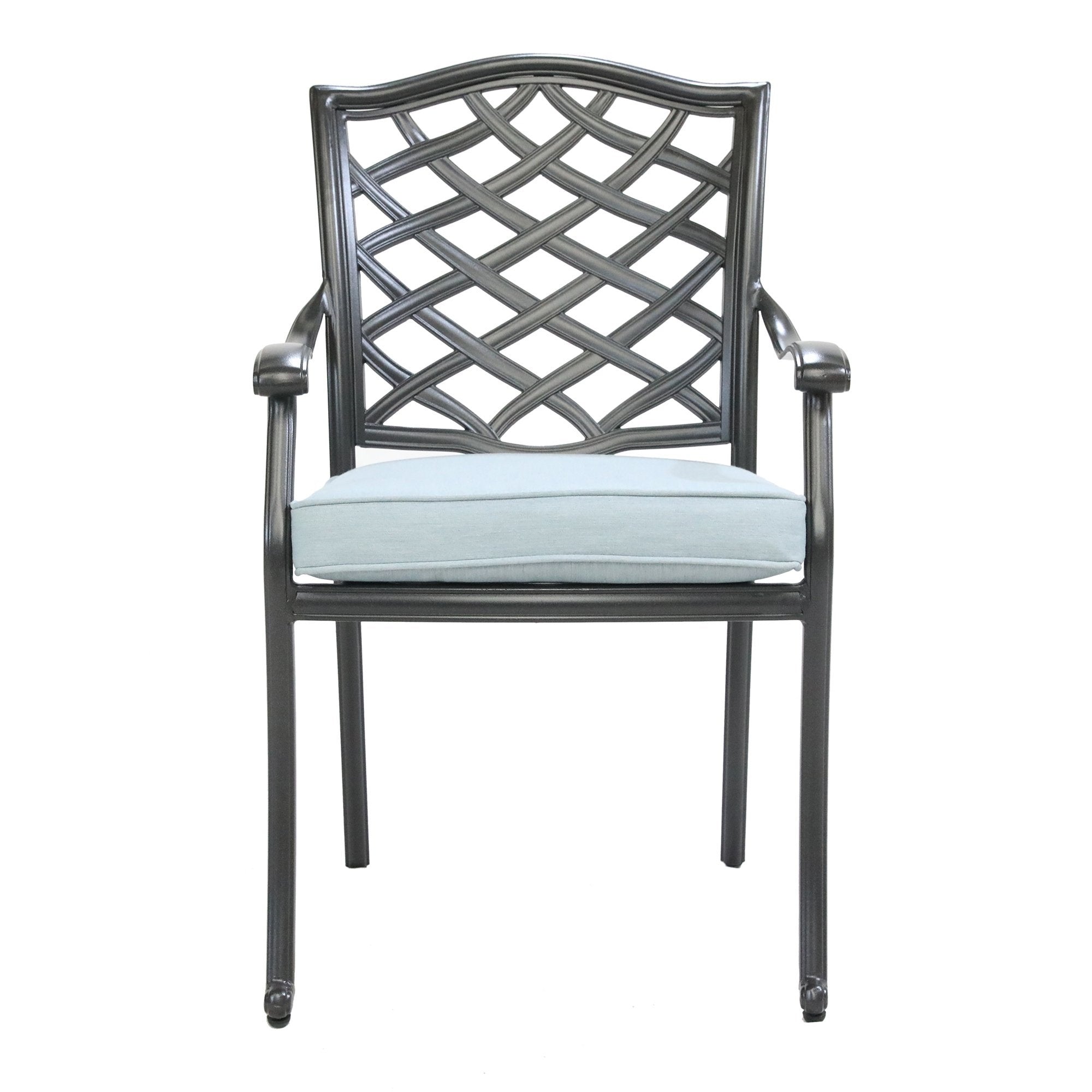 Modern Light Blue Dining Arm Chairs Set of 2 - Upholstered Side Chairs for Kitchen, Dining Room, Breakfast Nook & Home Decor