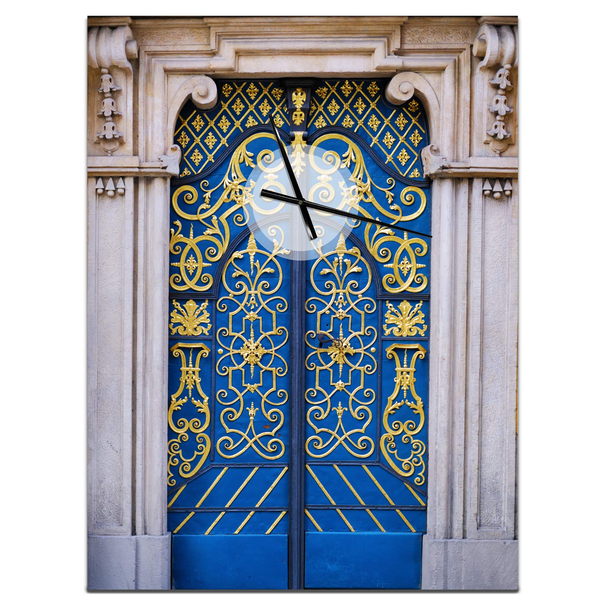 Bohemian Floral Wall Clock - Large 30x40 Inch Colorful Kitchen Decor with Vibrant Floral Pattern | Perfect for Farmhouse, Boho Home & Office Decor (Red, CLOCK18600)