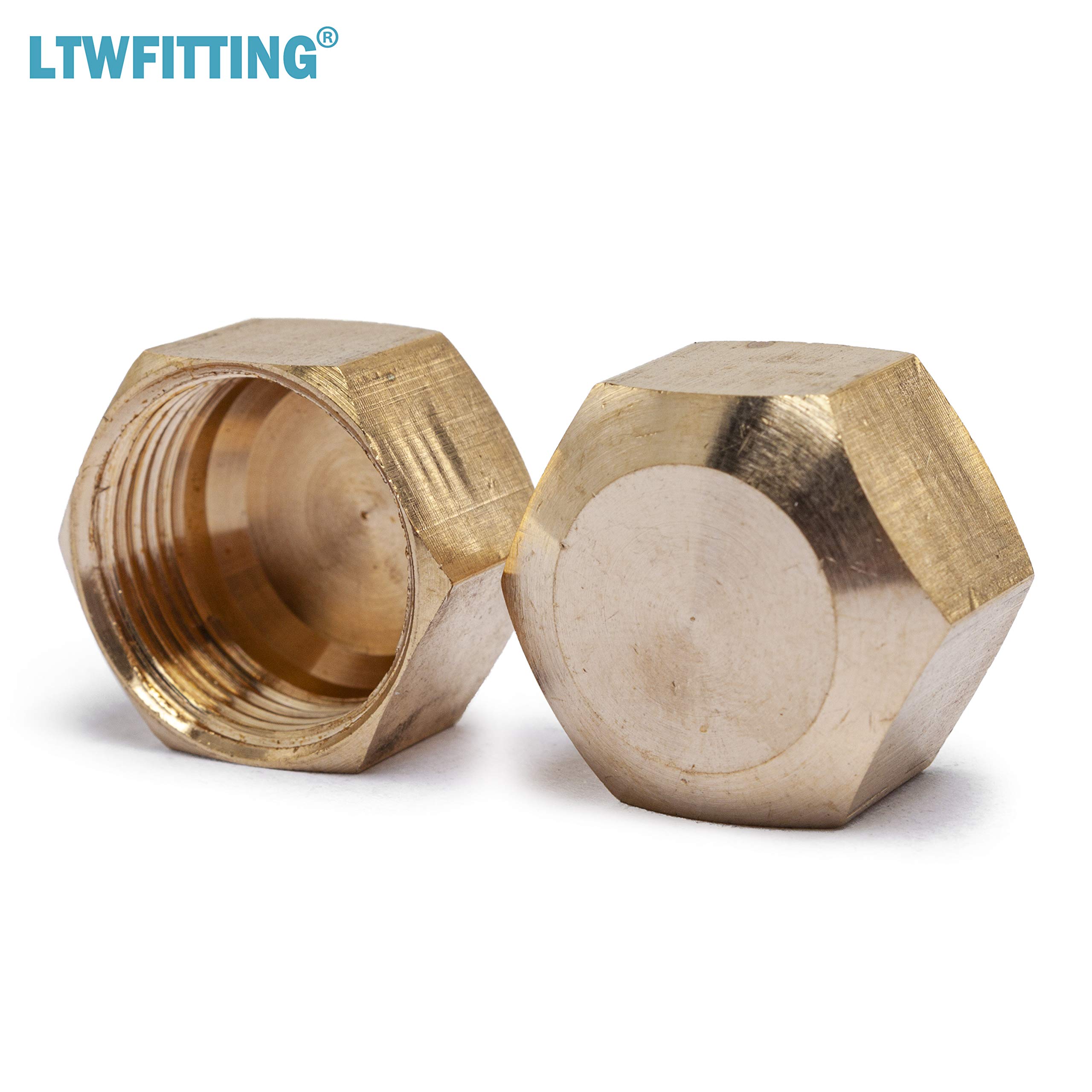 LTWFITTING 5/8-Inch Brass Compression Cap Stop Valve Cap - High-Quality Brass Compression Fitting (Pack of 500) - Perfect for Plumbing, HVAC, and Water Supply Systems