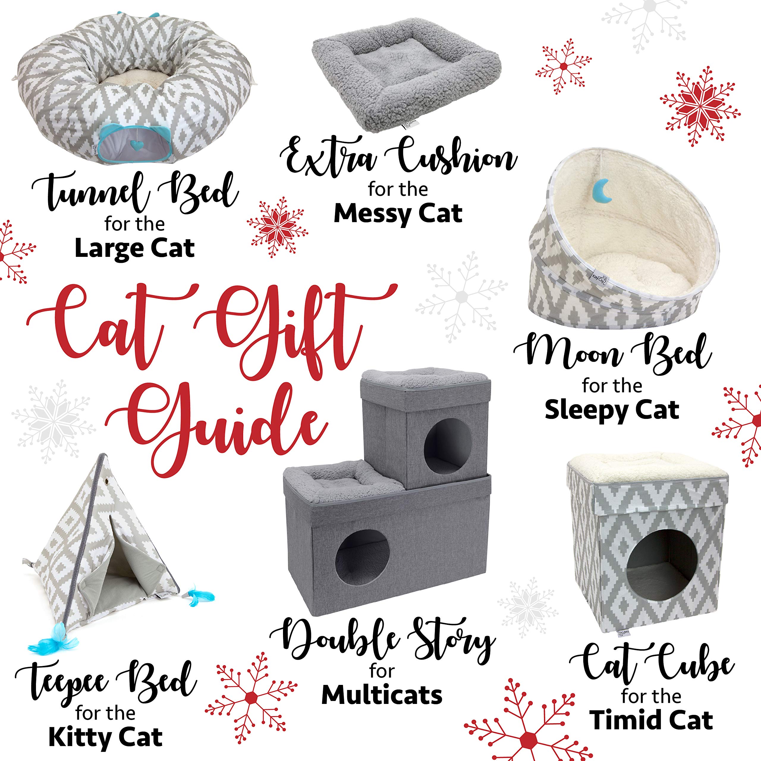Kitty City Large Cat Tunnel Bed - Pop Up Cat Bed with Play Tunnel for Indoor Cats | Cozy Hideaway & Fun Play Space for Kittens & Adult Cats