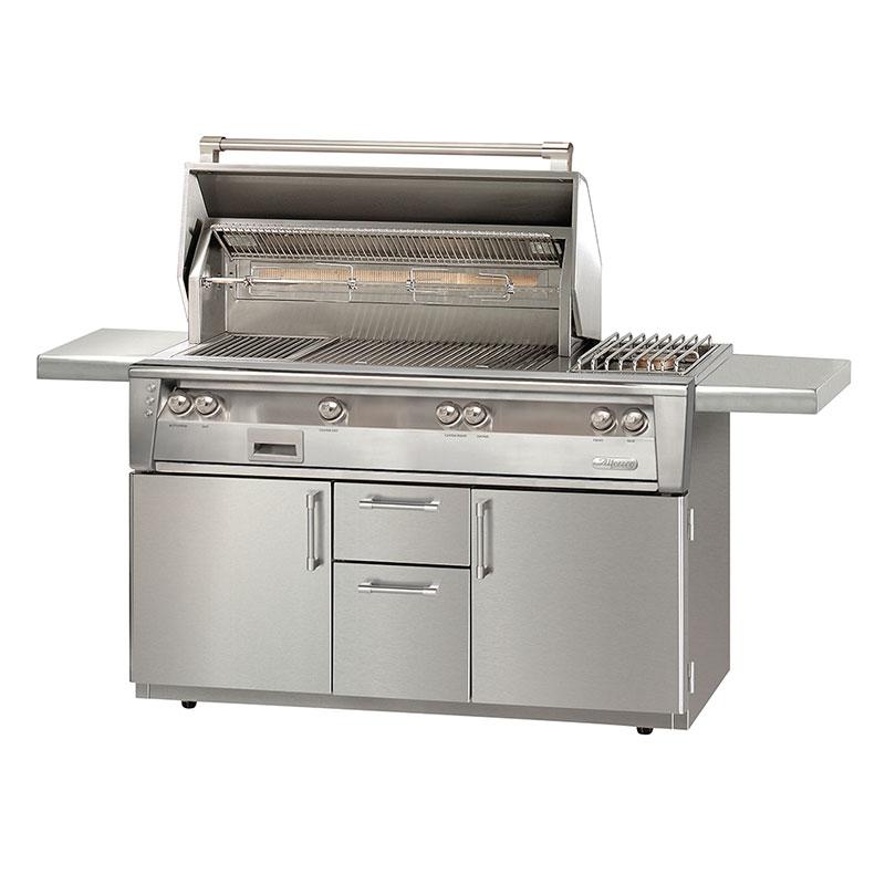 Premium 56-Inch Alfresco Luxury Gas Grill with Cart - ALXE 56C NG - Perfect for Backyard BBQs, Outdoor Cooking & Entertaining