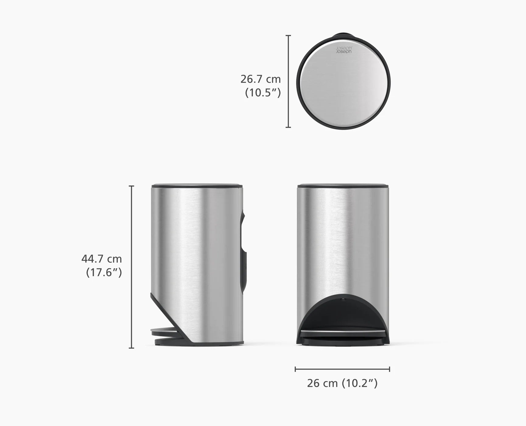 Stainless Steel 10L Pedal Trash Can with Easy Push - Perfect for Kitchen, Bathroom, and Office Waste Disposal