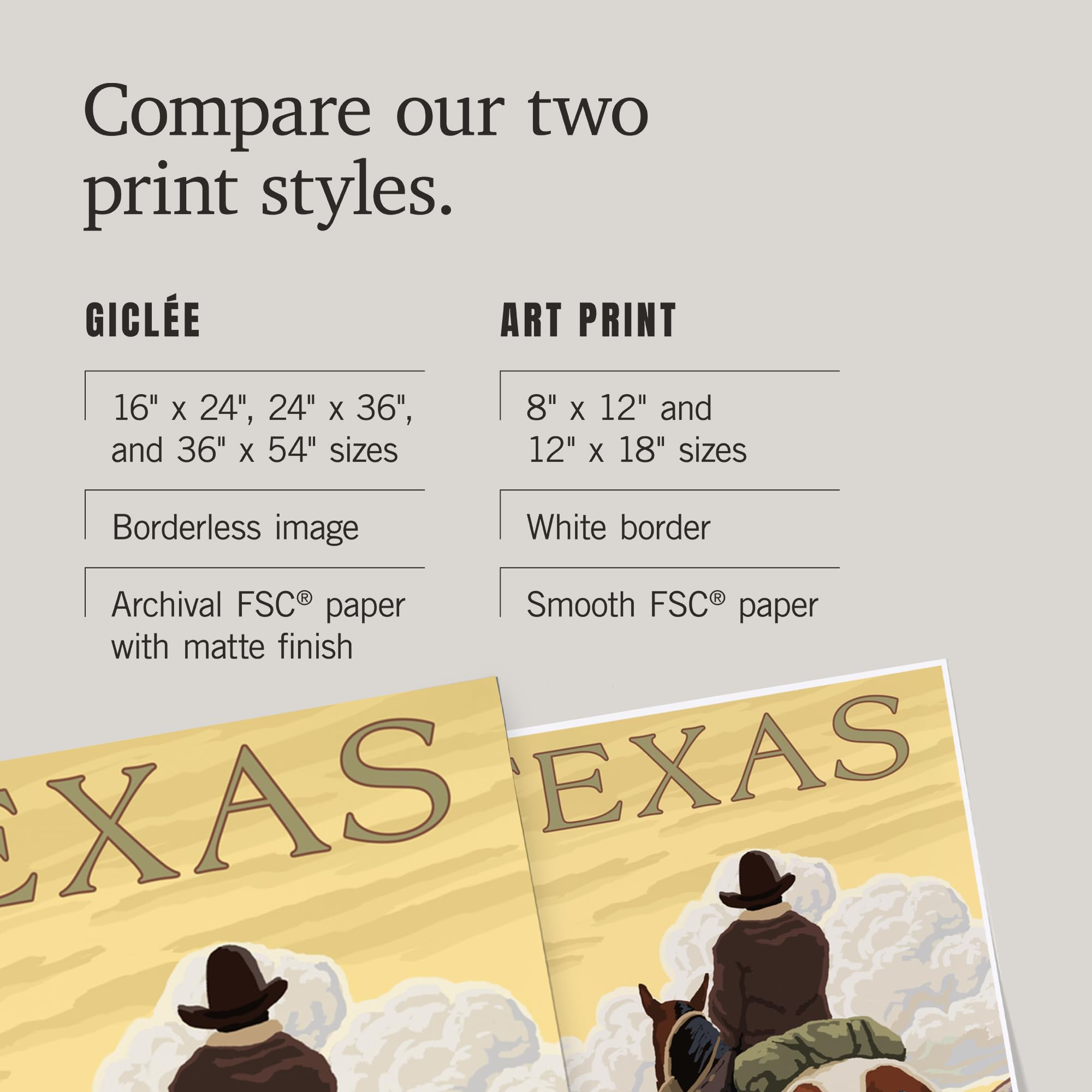 Lantern Press 16x24 Inch Giclee Art Print - Texas Cowboy on Ridge Western Wall Decor - Perfect for Living Room, Bedroom or Office