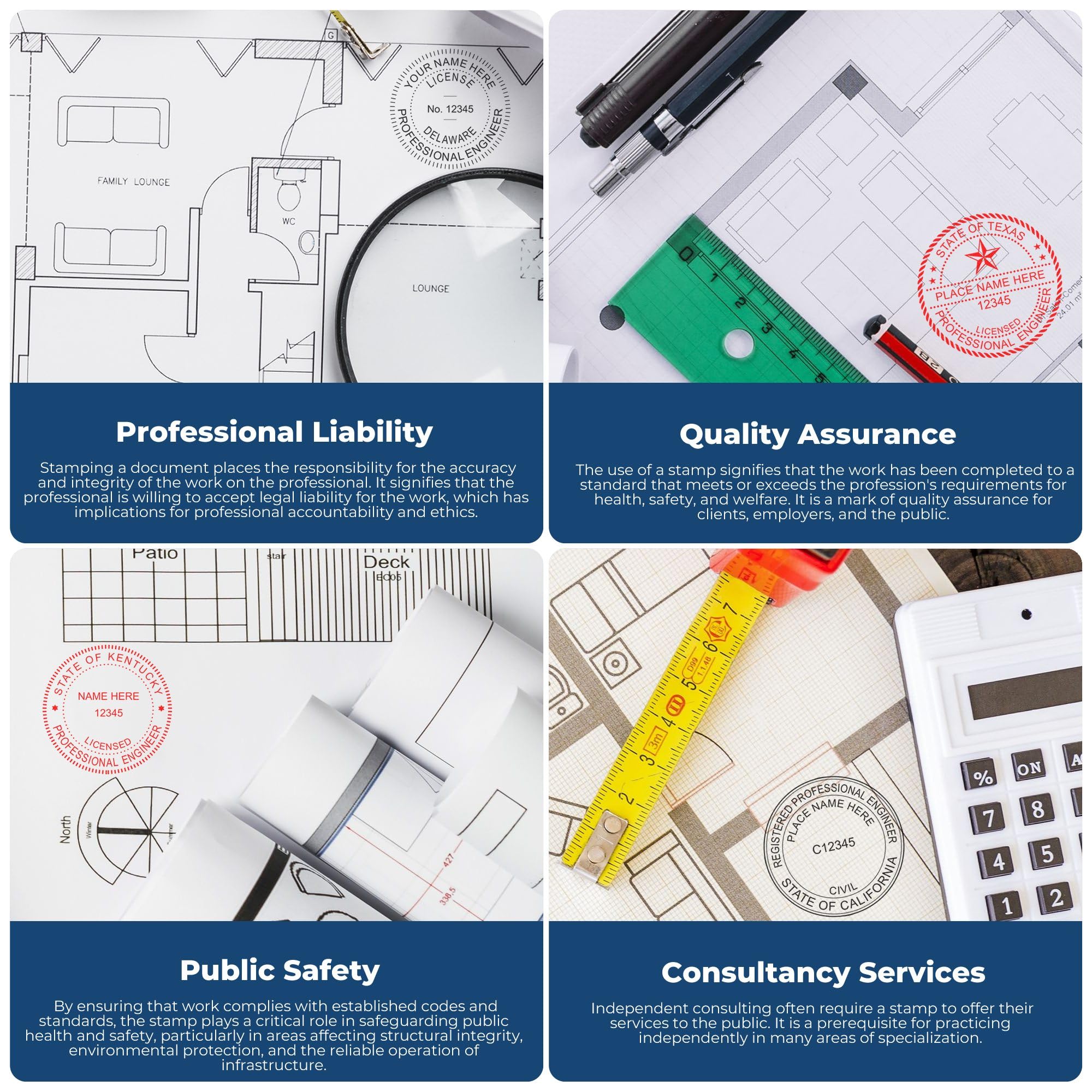 Arizona Professional Engineer Seal Stamp - 1-1/2