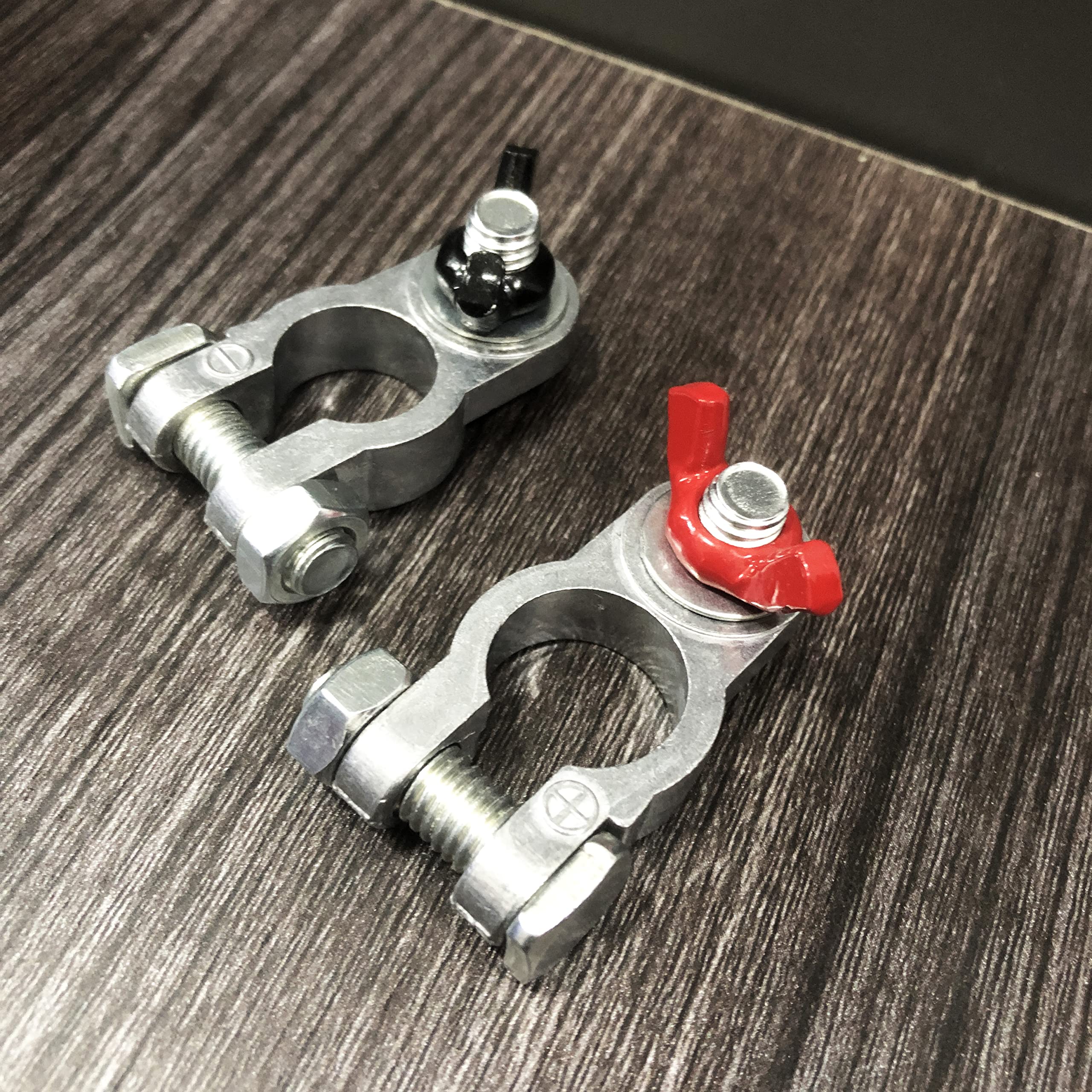 Zinc-Plated Battery Terminal Connectors - Universal Top Post Terminal Set for Car, Marine, RV, Truck & Van (Positive & Negative) - Perfect for Automotive Electrical Repairs and Battery Replacement