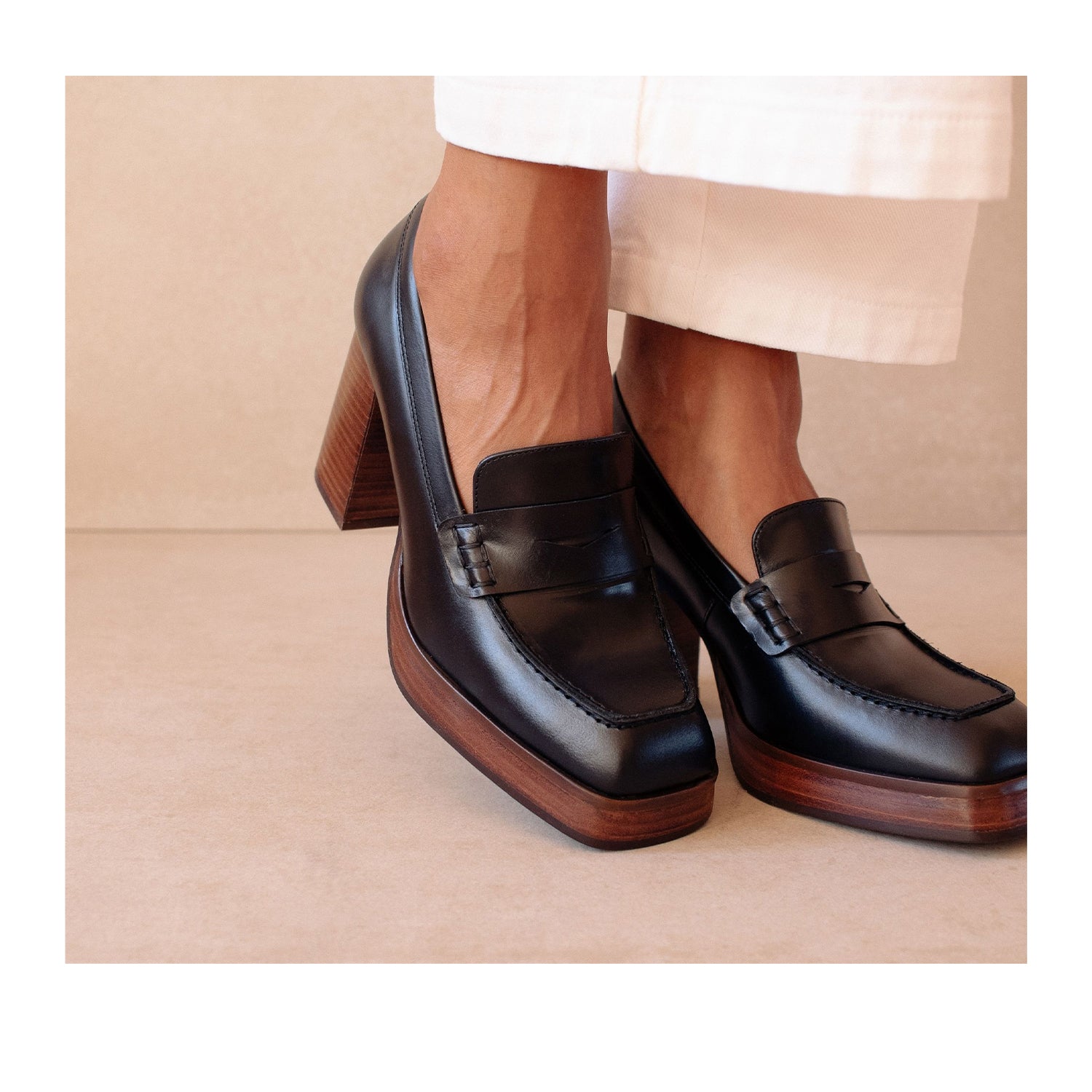 Alohas Women's Busy in Black Leather Ankle Boots - Stylish & Comfortable Shoes for Work, Office, and Night Out